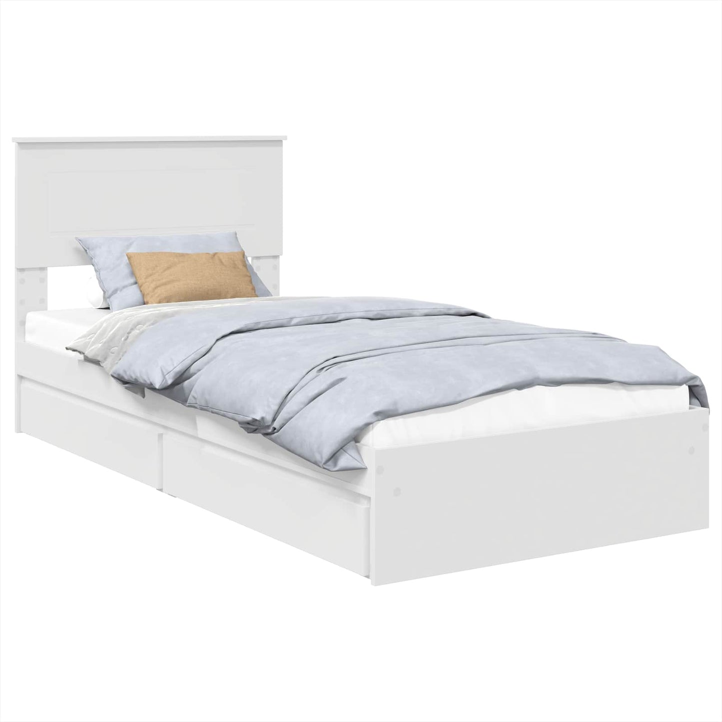 vidaXL Κρεβάτι Αποθήκης Λευκό 75 x 190 cm Επεξεργασμένο ξύλο