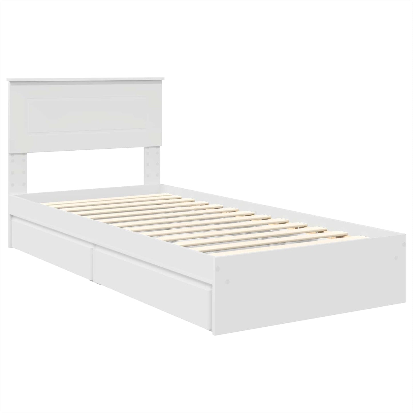 vidaXL Κρεβάτι Αποθήκης Λευκό 75 x 190 cm Επεξεργασμένο ξύλο
