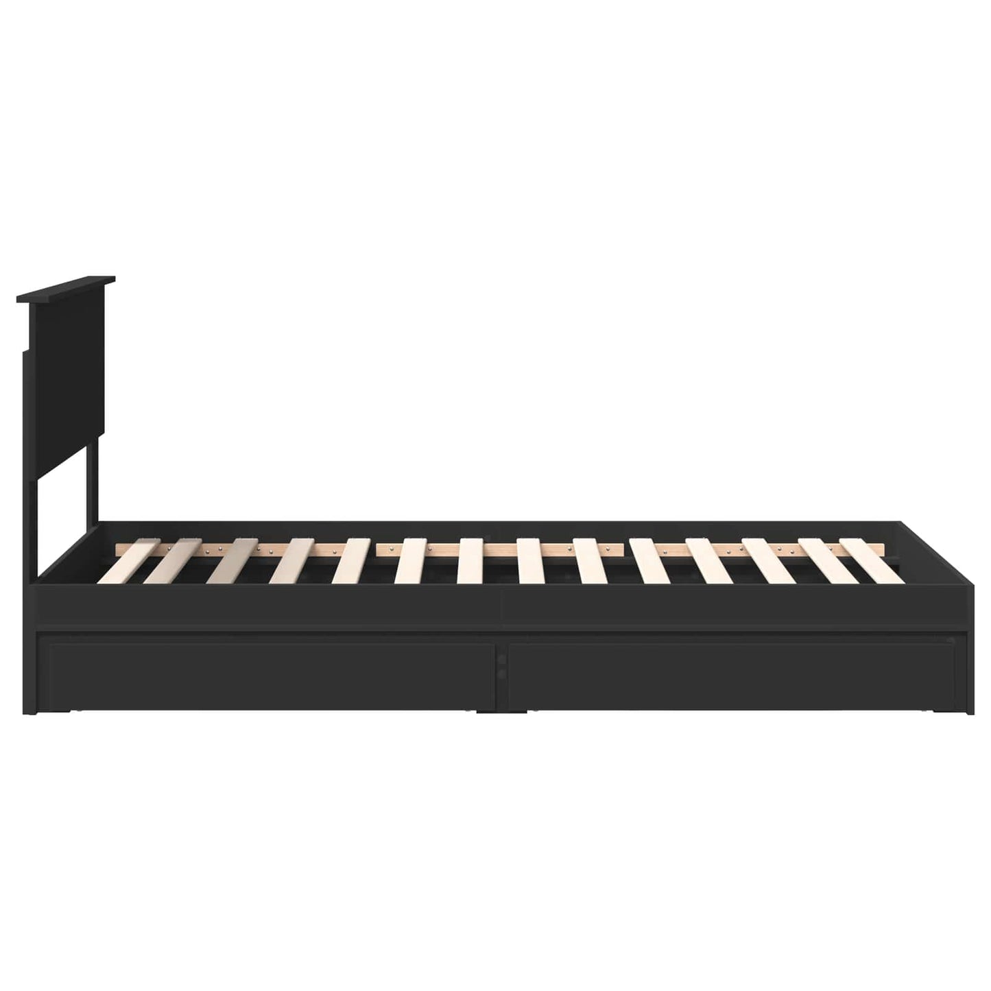 vidaXL Κρεβάτι Αποθήκης Μαύρο 75 x 190 cm Επεξεργασμένο ξύλο