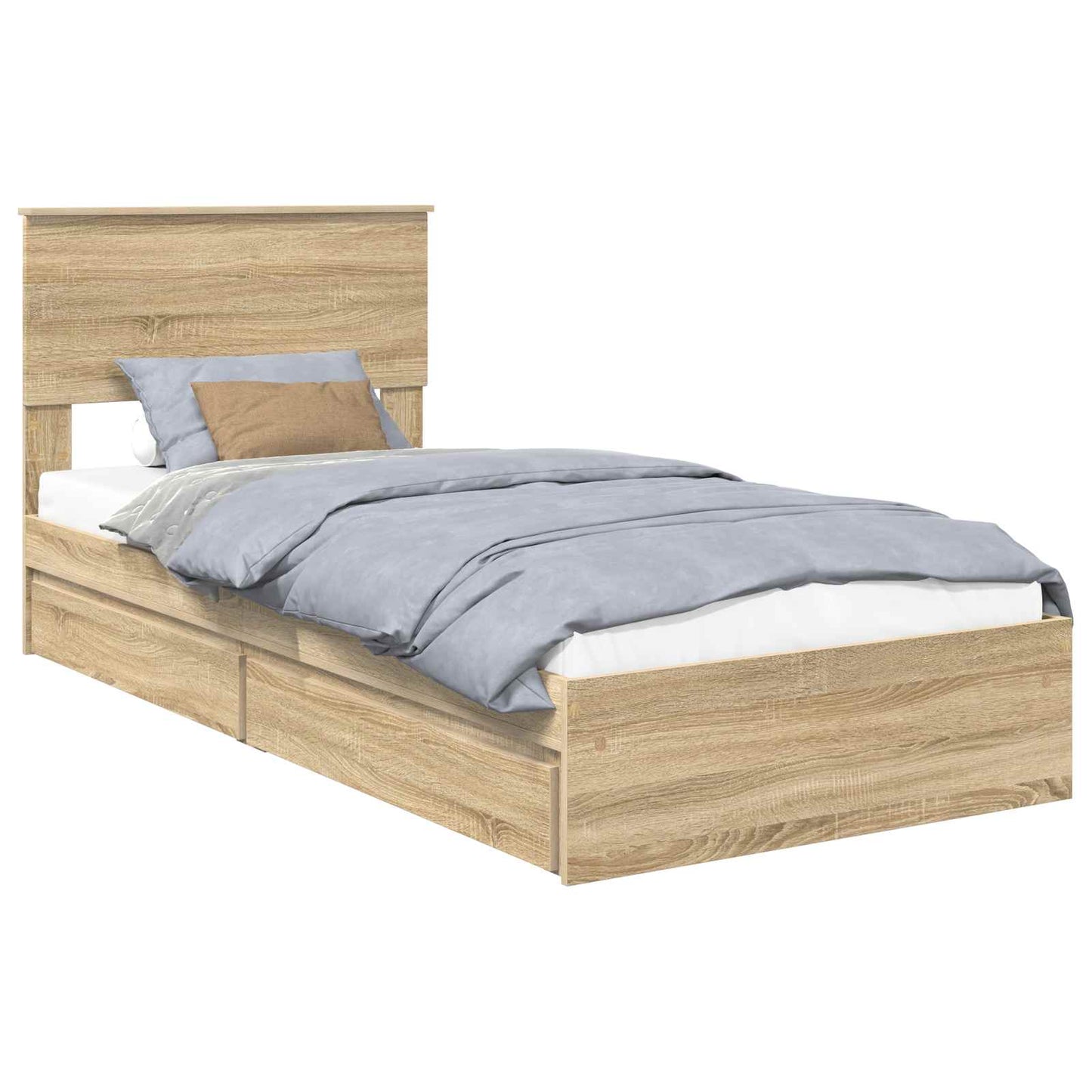 vidaXL Κρεβάτι Αποθήκης Δρύς Sonoma 75 x 190 cm Επεξεργασμένο ξύλο
