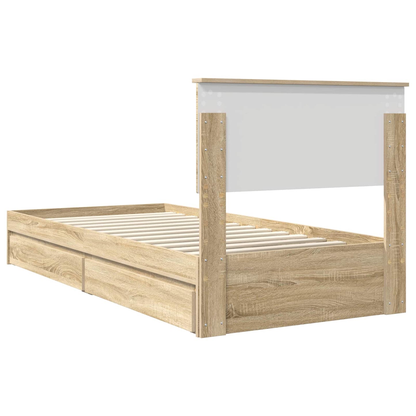 vidaXL Κρεβάτι Αποθήκης Δρύς Sonoma 75 x 190 cm Επεξεργασμένο ξύλο