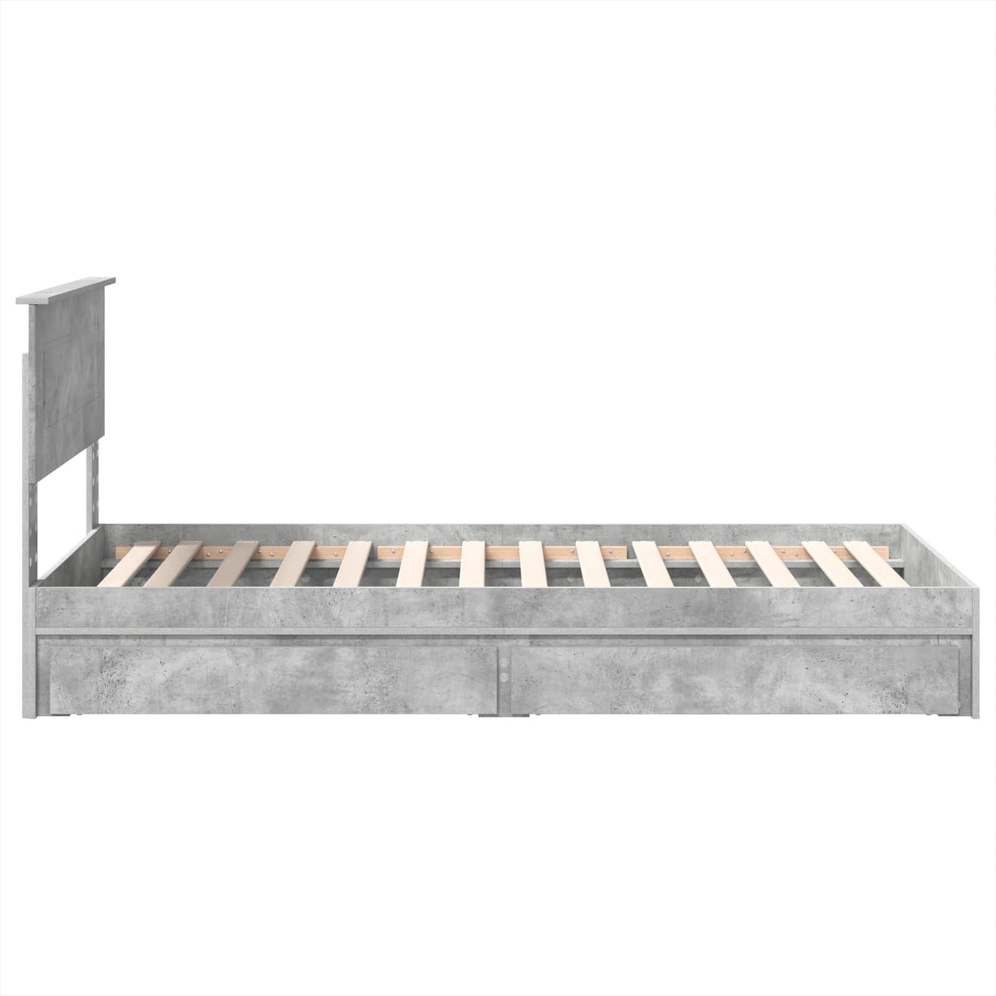 vidaXL Κρεβάτι Αποθήκης Σκυρόδεμα Γκρι 70 x 190 cm Επεξεργασμένο ξύλο