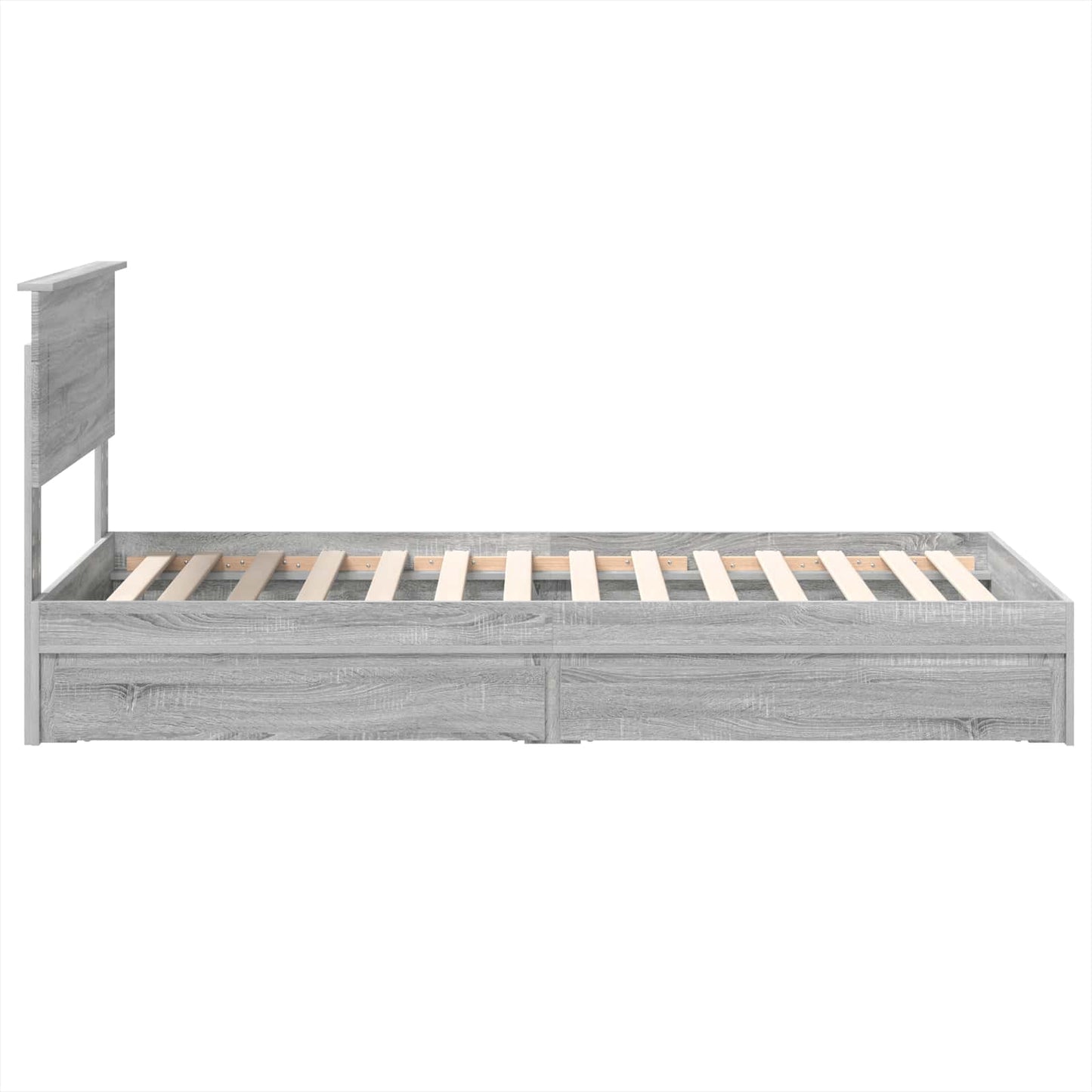 vidaXL Κρεβάτι Αποθήκης Γκρίζο Σονομα 75 x 190 cm Επεξεργασμένο ξύλο