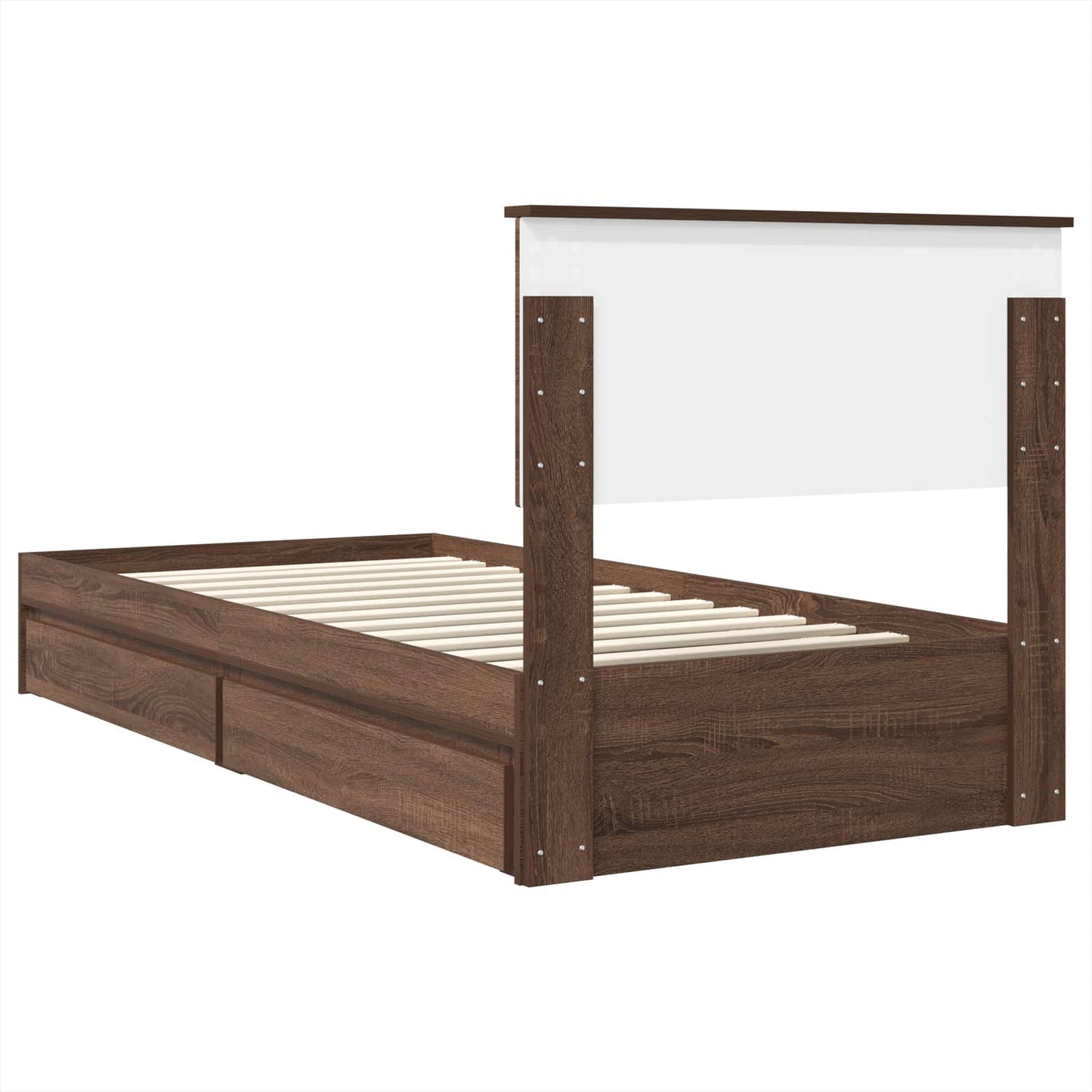 vidaXL Κρεβάτι Αποθήκης Καφέ δρυς 75 x 190 cm Επεξεργασμένο ξύλο