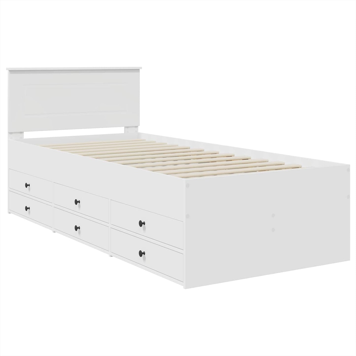vidaXL Καναπές Κρεβάτι Λευκό και Μαύρο 75 x 190 cm Επεξεργασμένο Ξύλο