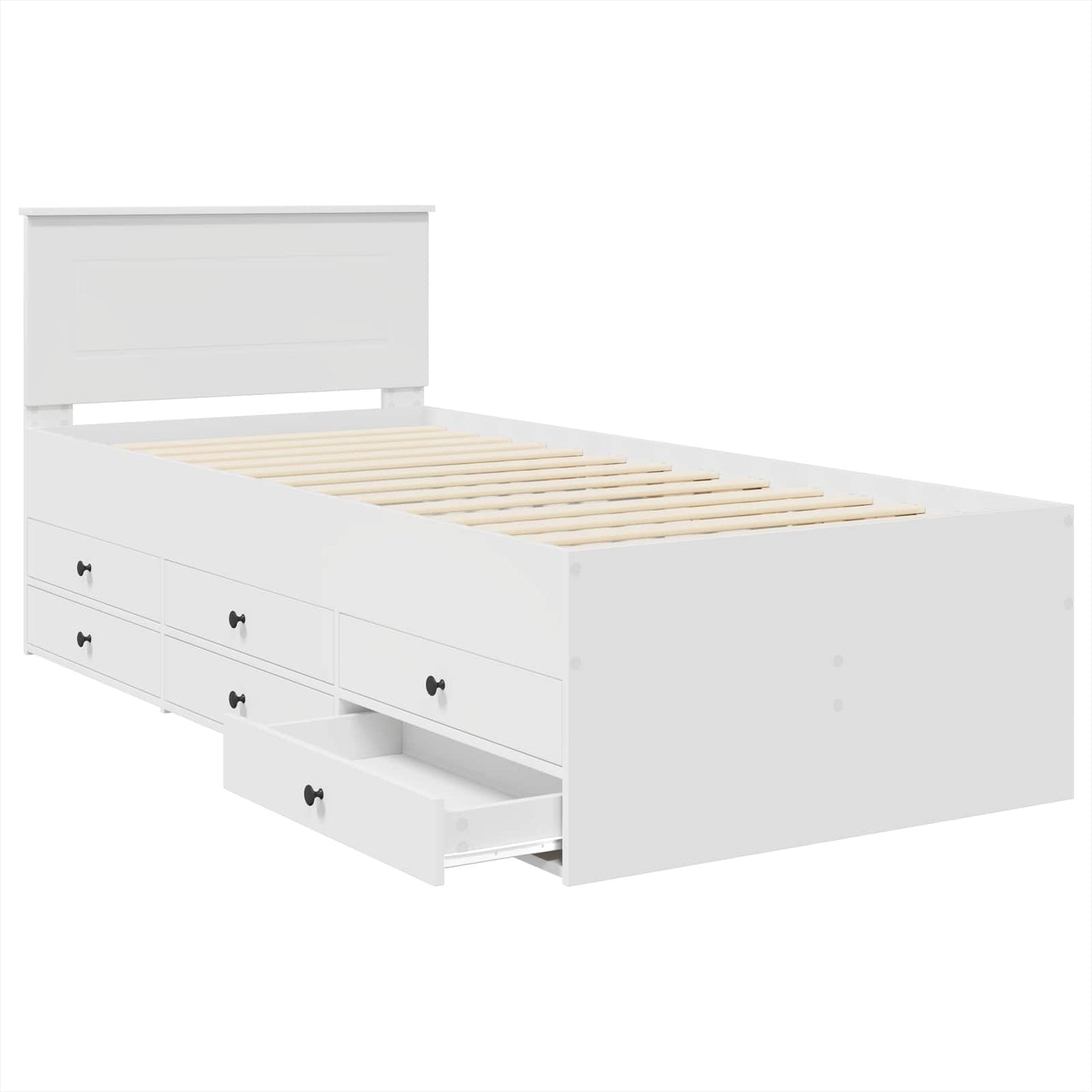 vidaXL Καναπές Κρεβάτι Λευκό και Μαύρο 75 x 190 cm Επεξεργασμένο Ξύλο