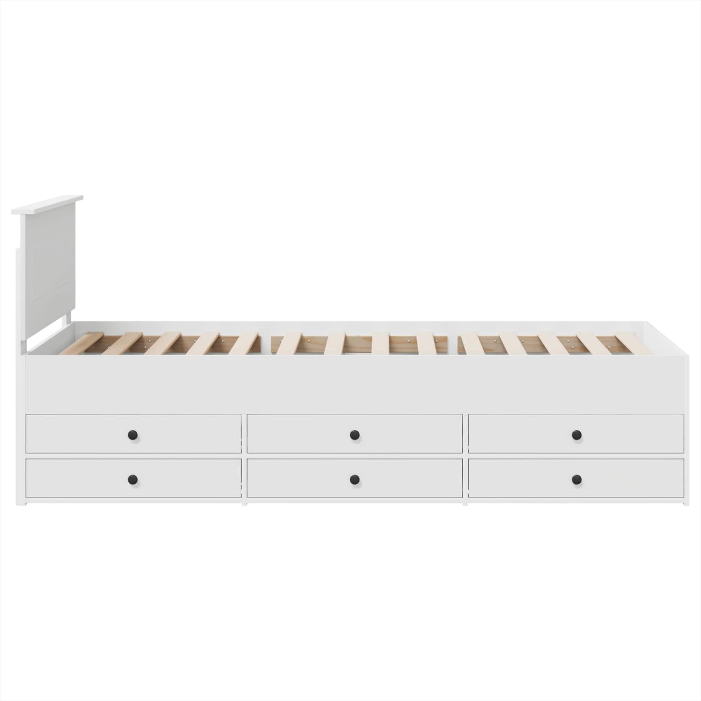 vidaXL Καναπές Κρεβάτι Λευκό και Μαύρο 75 x 190 cm Επεξεργασμένο Ξύλο