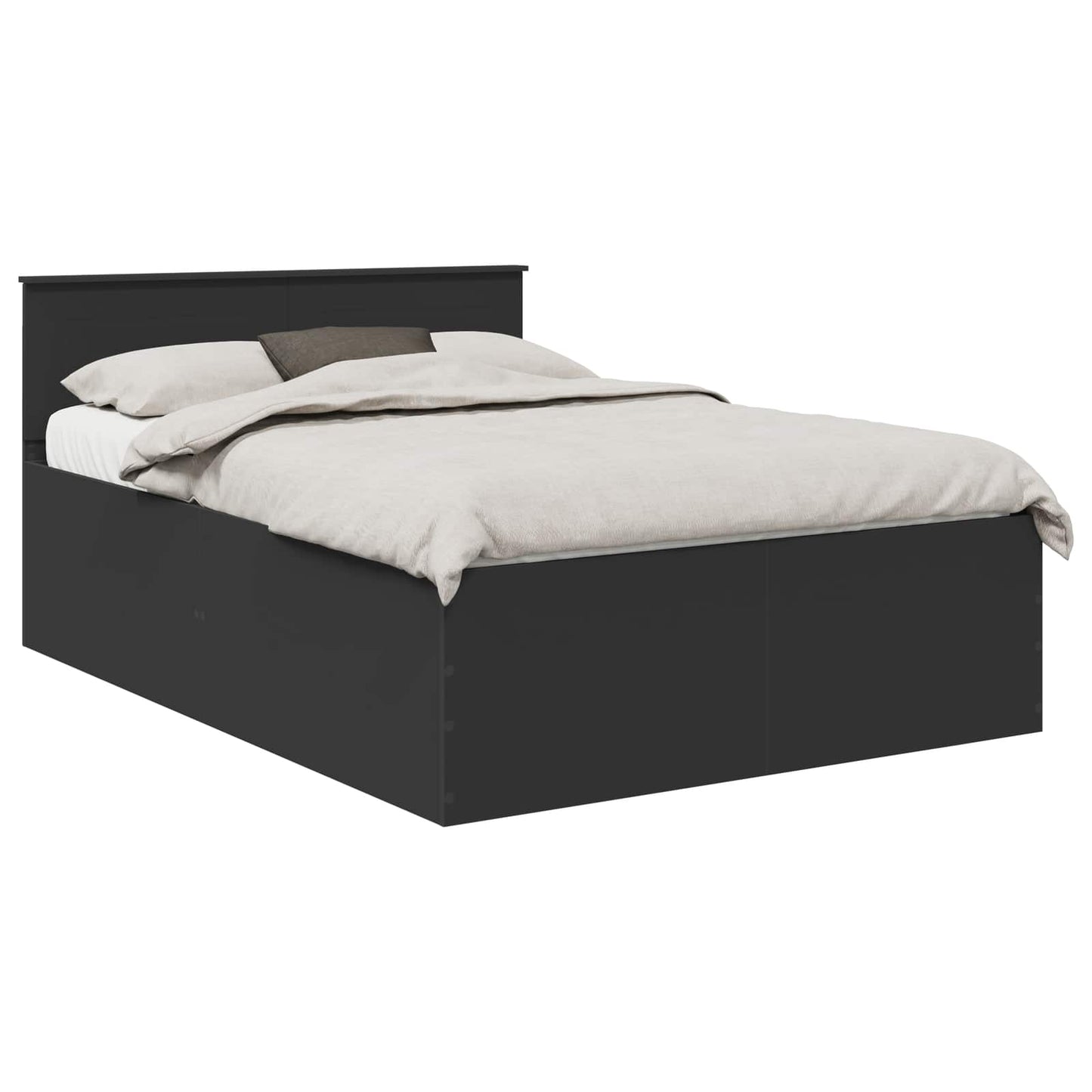 vidaXL Σκελετός Κρεβατιού Μαύρο 140 x 190 cm Επεξεργασμένο ξύλο