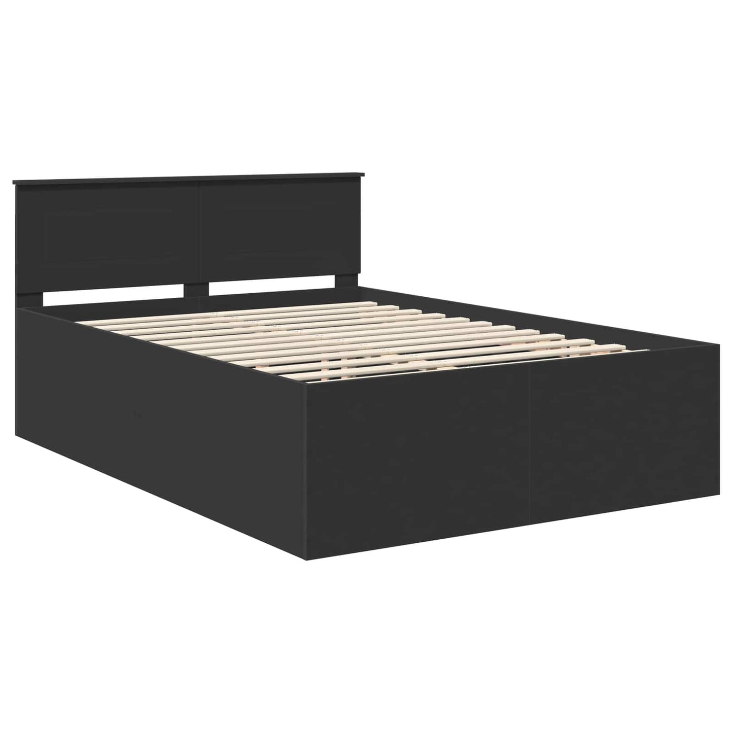 vidaXL Σκελετός Κρεβατιού Μαύρο 140 x 190 cm Επεξεργασμένο ξύλο