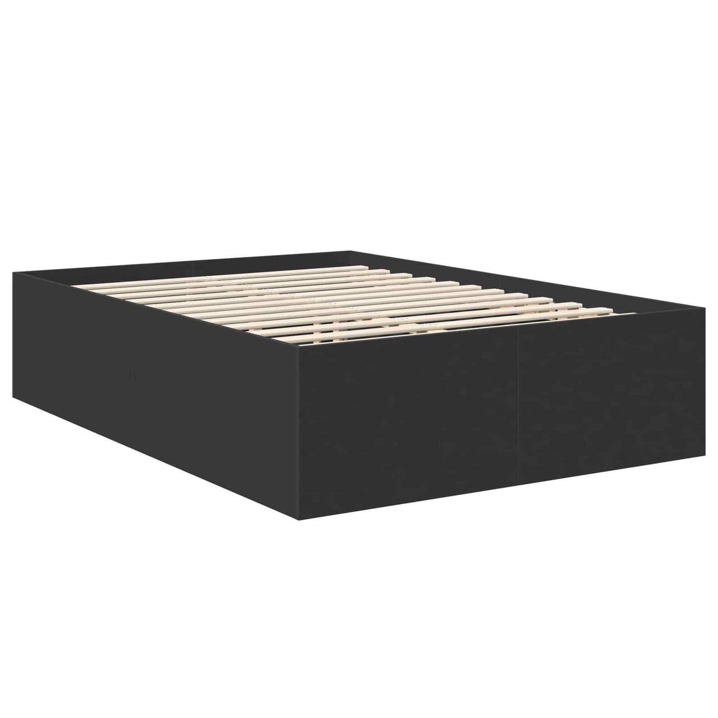vidaXL Σκελετός Κρεβατιού Μαύρο 140 x 190 cm Επεξεργασμένο ξύλο