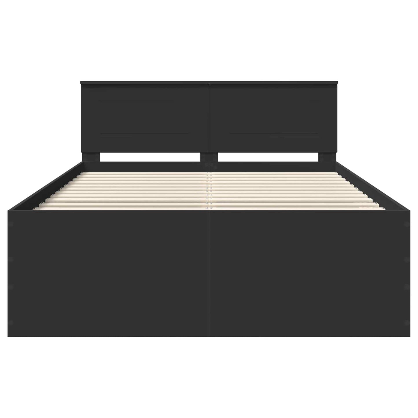 vidaXL Σκελετός Κρεβατιού Μαύρο 140 x 190 cm Επεξεργασμένο ξύλο