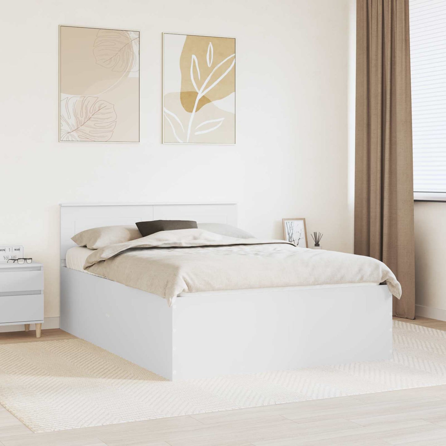 vidaXL Σκελετός Κρεβατιού Λευκό 140 x 200 cm Επεξεργασμένο ξύλο