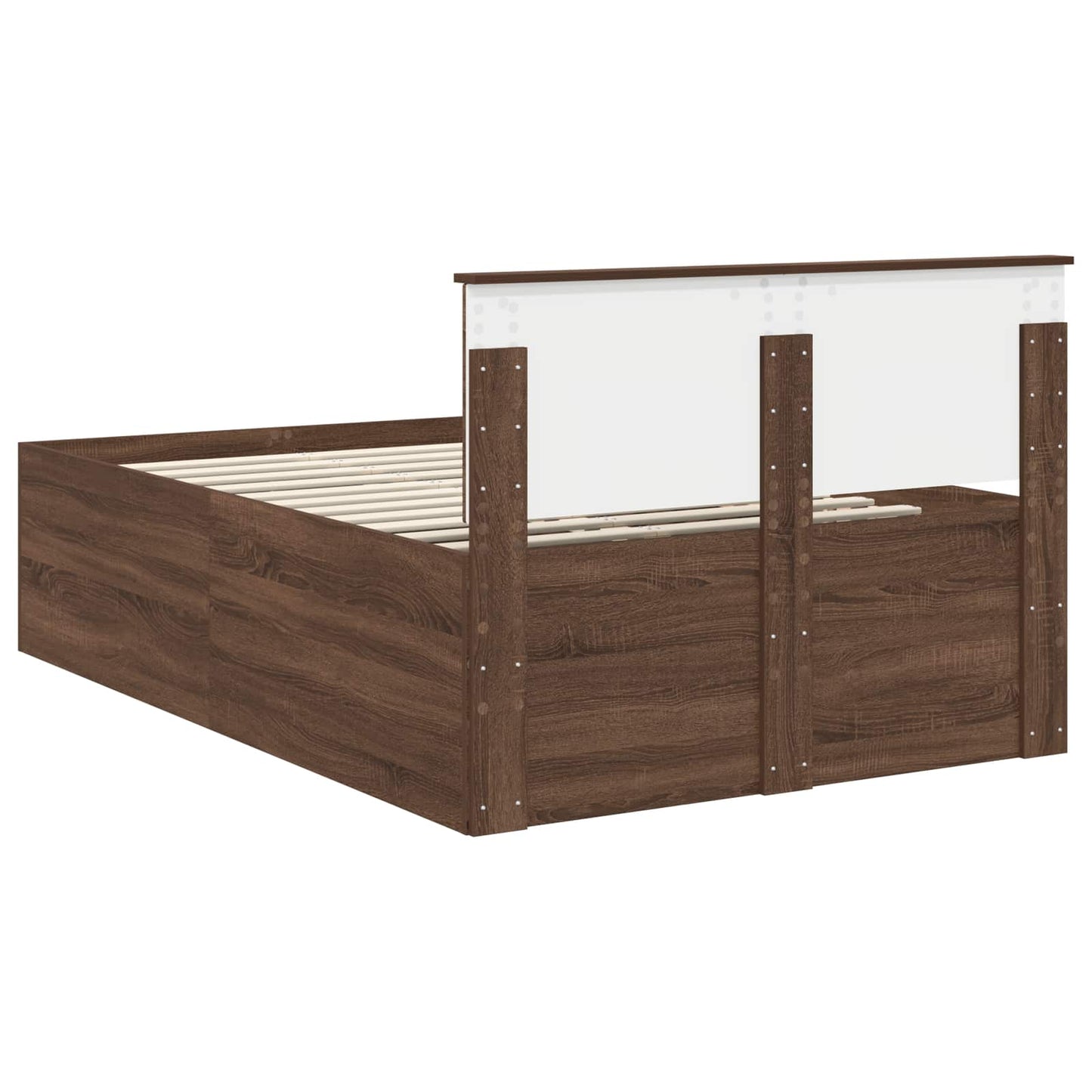 vidaXL Σκελετός Κρεβατιού Καφέ δρυς 135 x 190 cm Επεξεργασμένο ξύλο