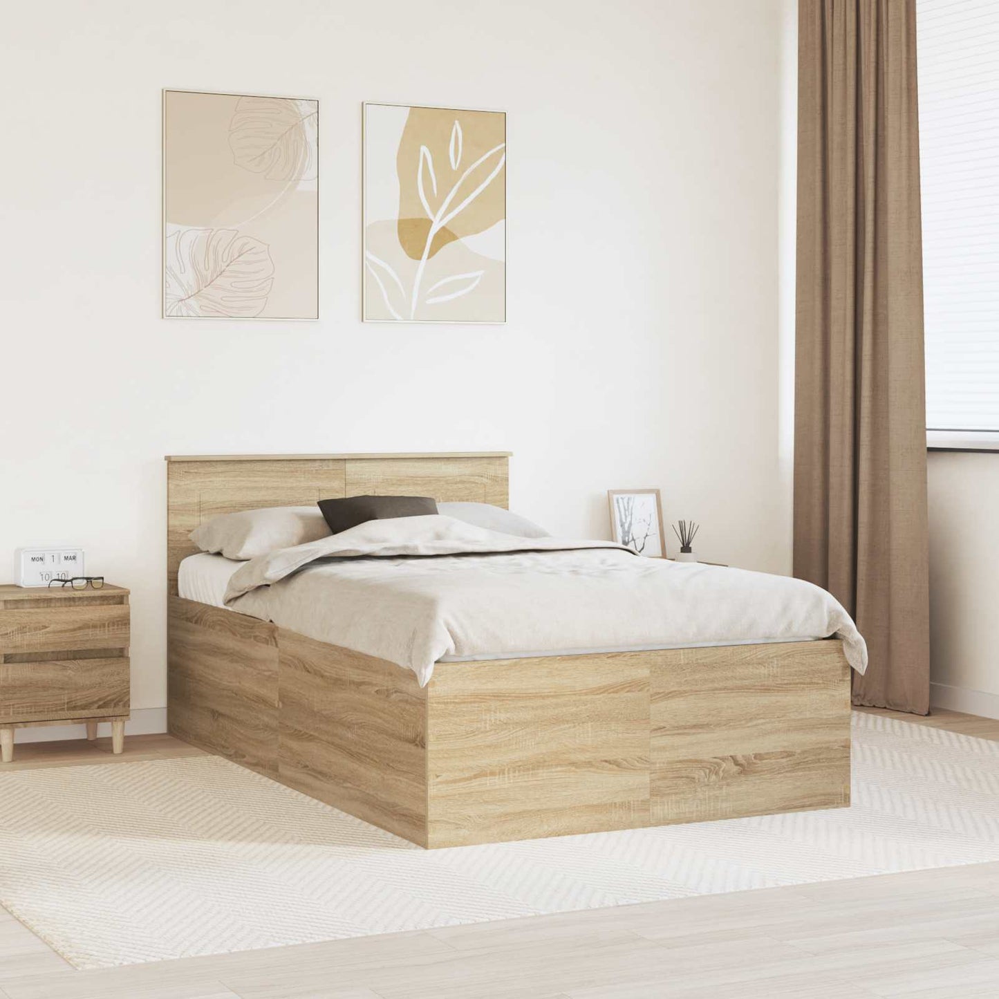 vidaXL Σκελετός Κρεβατιού Δρύς Sonoma 120 x 200 cm Επεξεργασμένο ξύλο