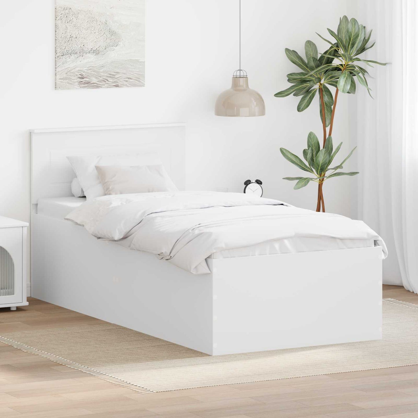 vidaXL Σκελετός Κρεβατιού Λευκό 120 x 200 cm Επεξεργασμένο ξύλο