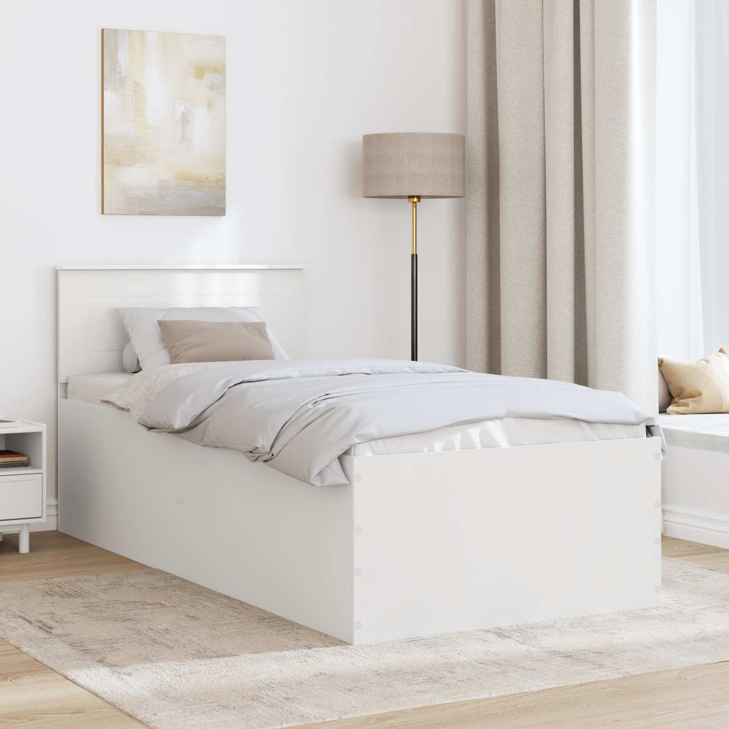 vidaXL Σκελετός Κρεβατιού Λευκό 120 x 200 cm Επεξεργασμένο ξύλο