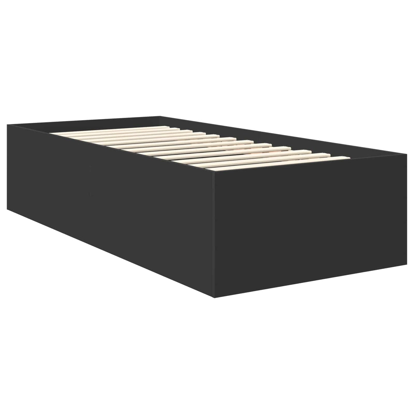 vidaXL Σκελετός Κρεβατιού Μαύρο 90 x 190 cm Επεξεργασμένο ξύλο