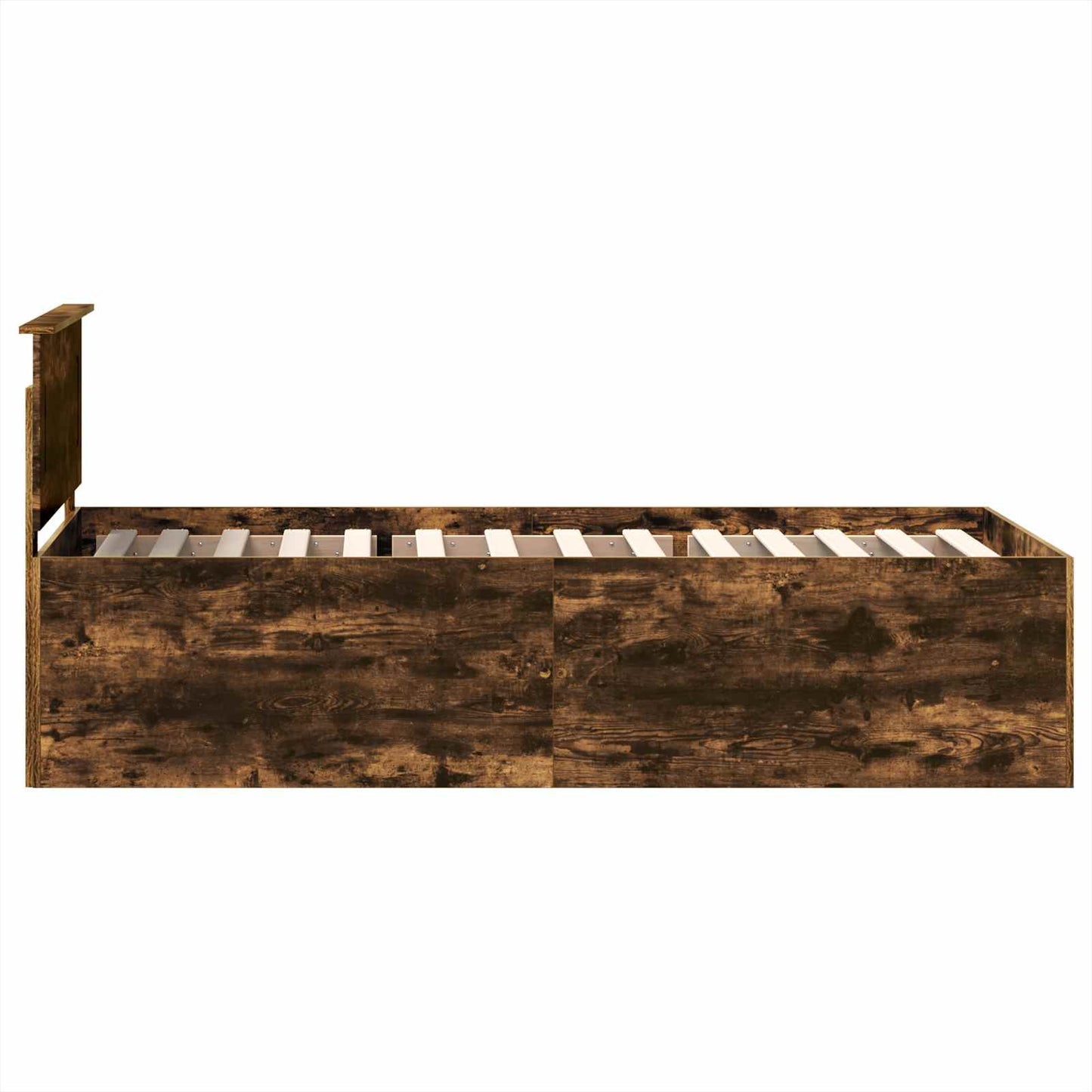 vidaXL Σκελετός Κρεβατιού Καπνιστό Δρύς 75 x 190 cm Επεξεργασμένο ξύλο