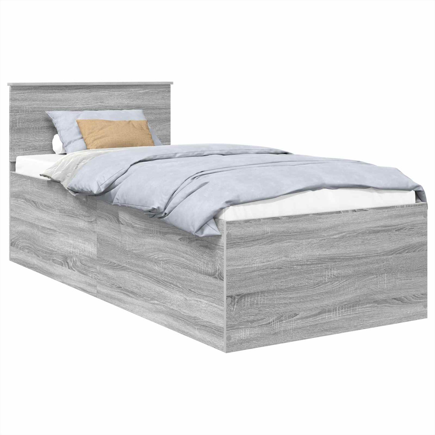 vidaXL Σκελετός Κρεβατιού Γκρίζο Σονομα 75 x 190 cm Επεξεργασμένο ξύλο
