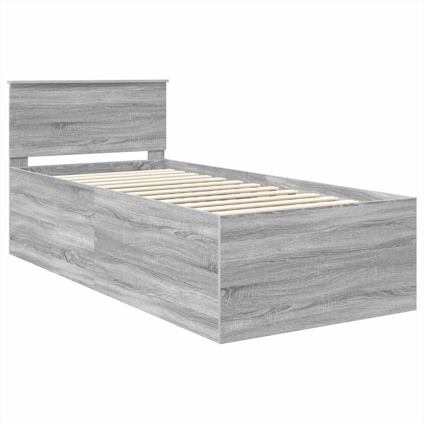 vidaXL Σκελετός Κρεβατιού Γκρίζο Σονομα 75 x 190 cm Επεξεργασμένο ξύλο