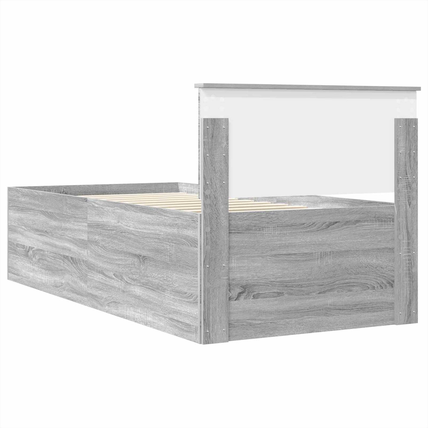 vidaXL Σκελετός Κρεβατιού Γκρίζο Σονομα 75 x 190 cm Επεξεργασμένο ξύλο