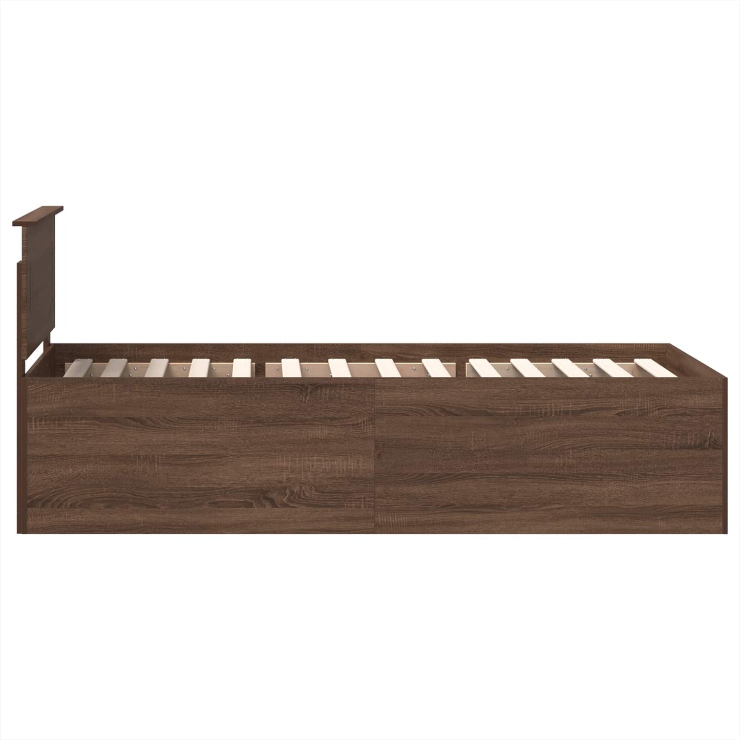 vidaXL Σκελετός Κρεβατιού Καφέ δρυς 75 x 190 cm Επεξεργασμένο ξύλο