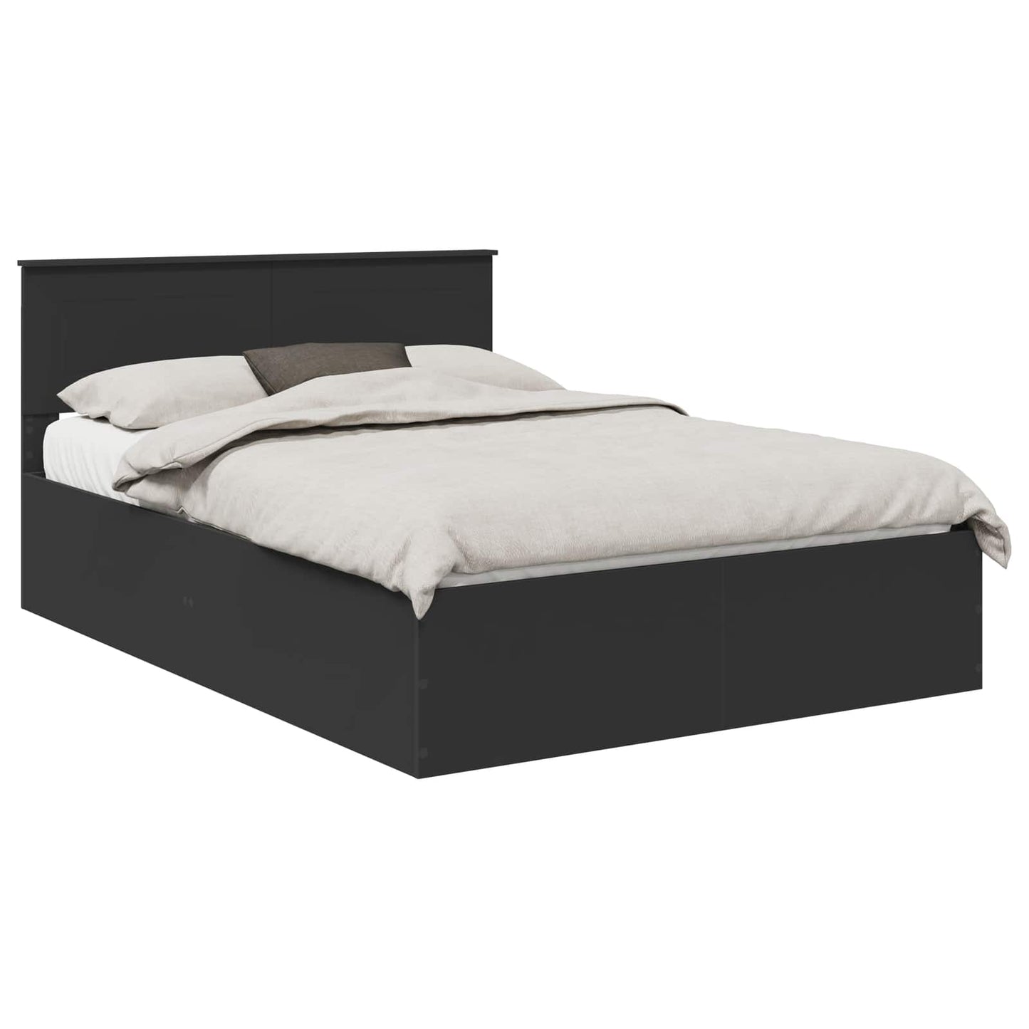 vidaXL Σκελετός Κρεβατιού Μαύρο 150 x 200 cm Επεξεργασμένο ξύλο