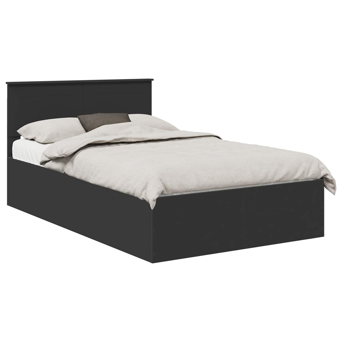 vidaXL Σκελετός Κρεβατιού Μαύρο 135 x 190 cm Επεξεργασμένο ξύλο