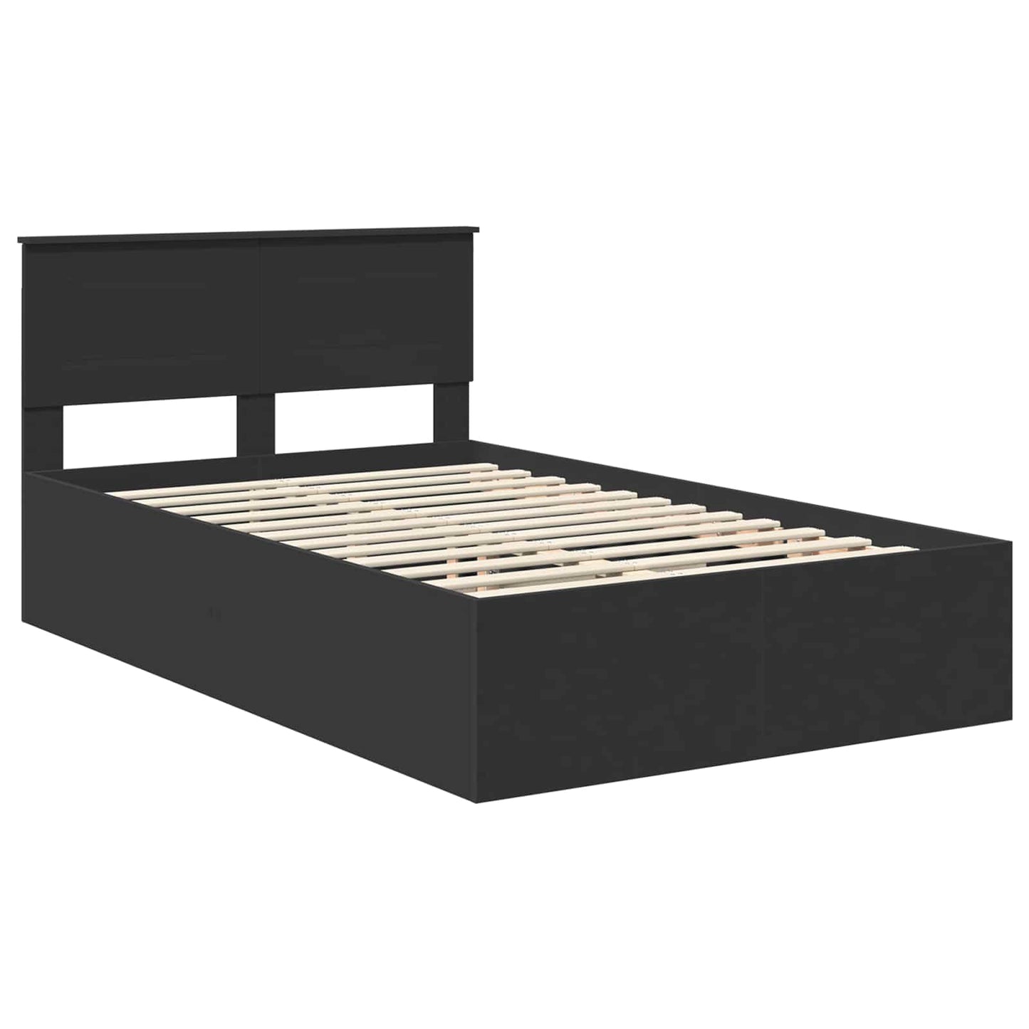 vidaXL Σκελετός Κρεβατιού Μαύρο 135 x 190 cm Επεξεργασμένο ξύλο