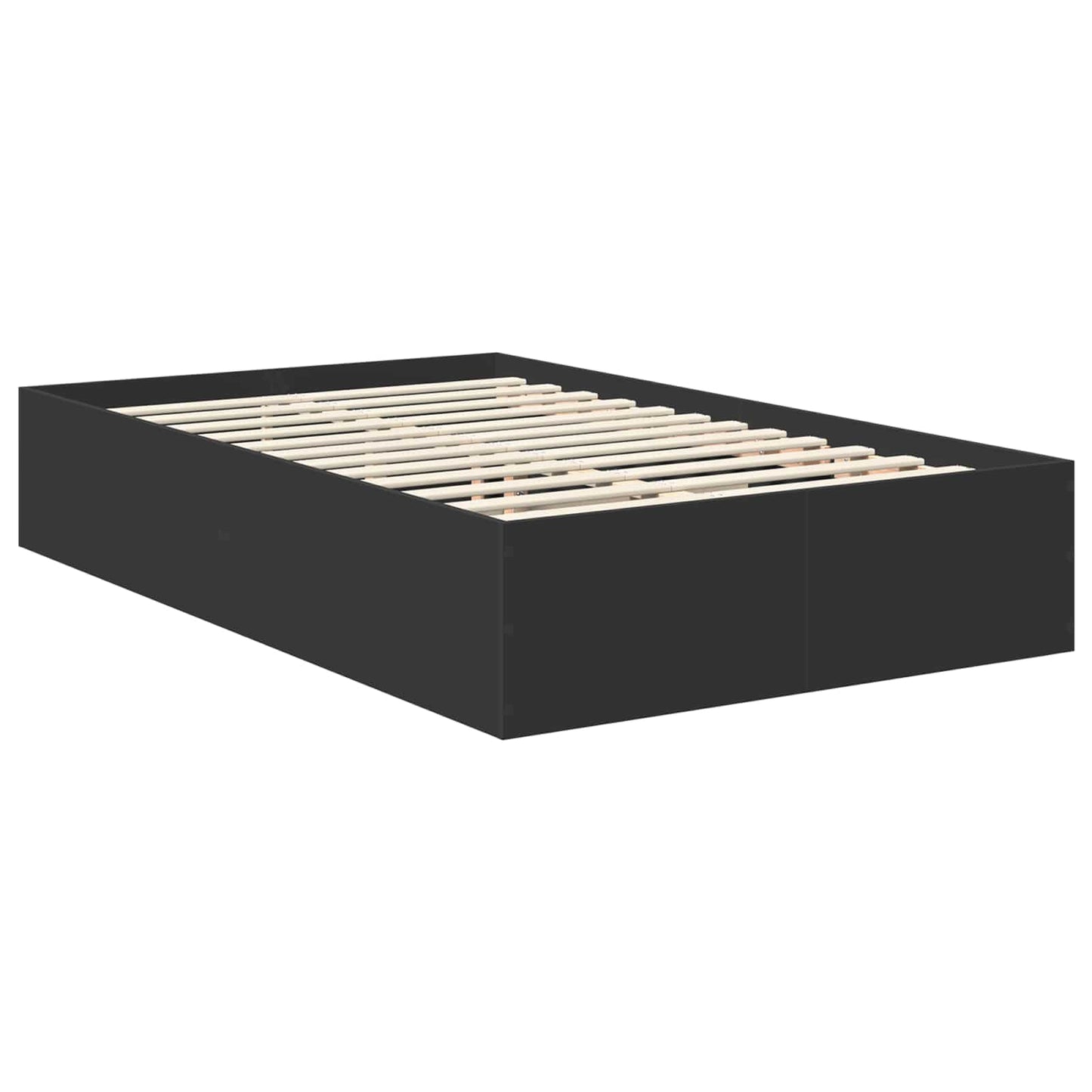 vidaXL Σκελετός Κρεβατιού Μαύρο 135 x 190 cm Επεξεργασμένο ξύλο