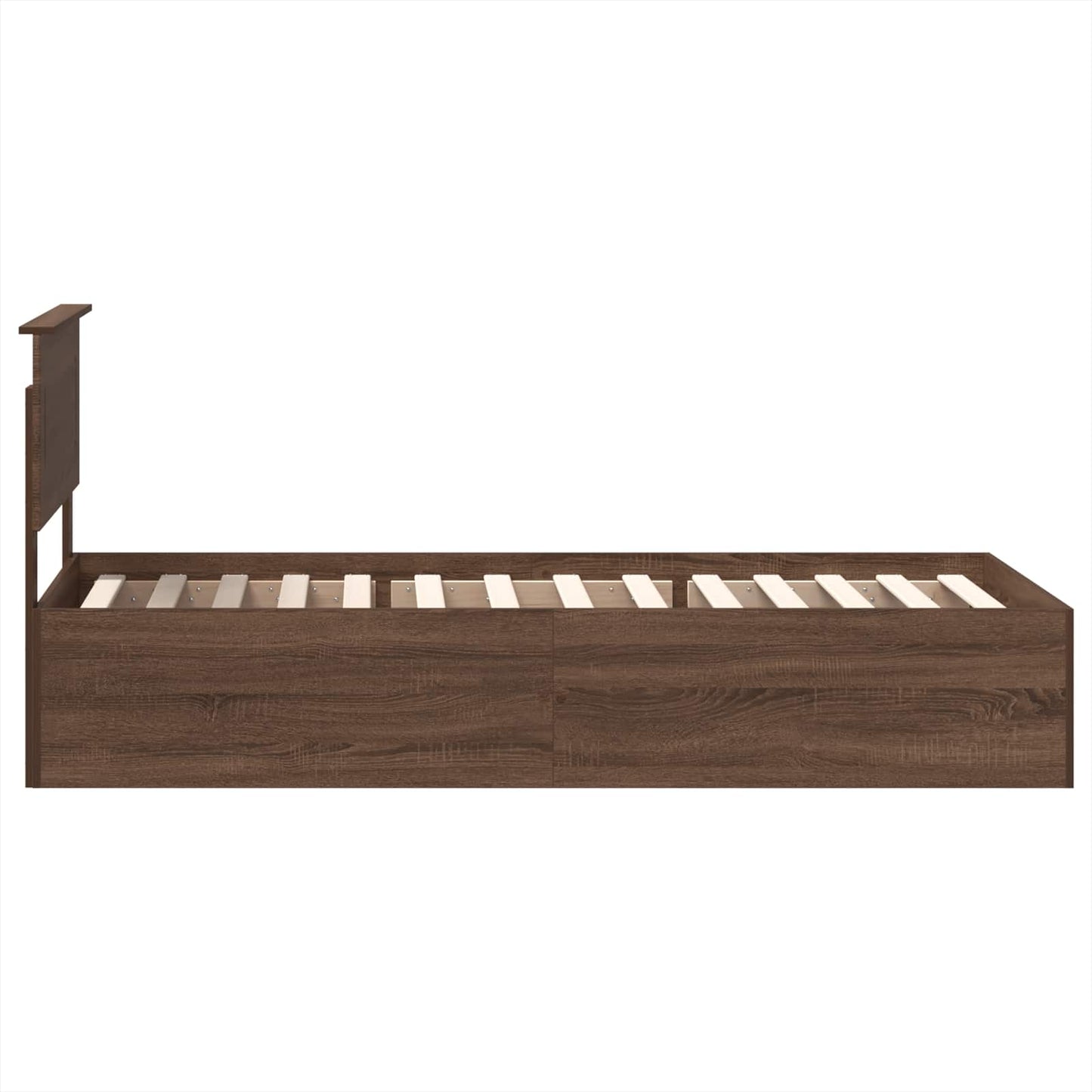 vidaXL Σκελετός Κρεβατιού Καφέ δρυς 120 x 200 cm Επεξεργασμένο ξύλο