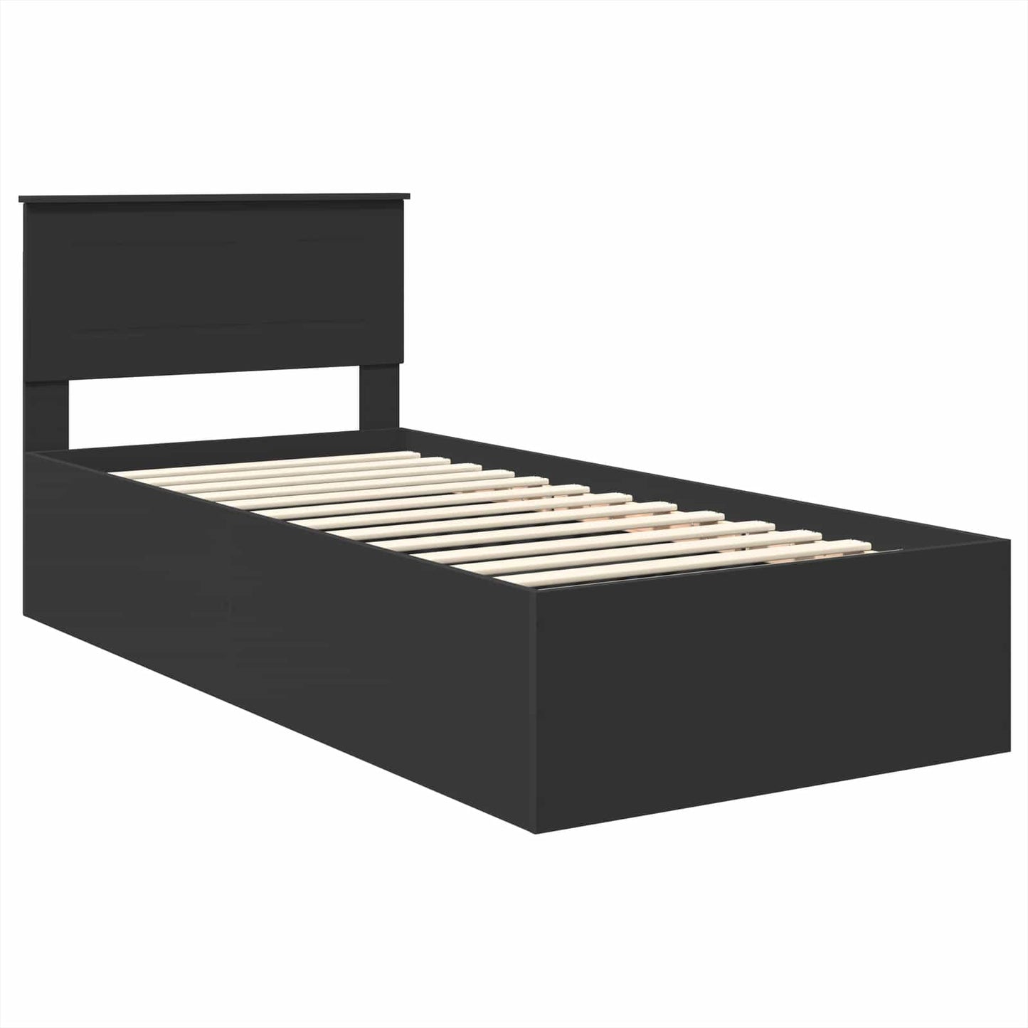vidaXL Σκελετός Κρεβατιού Μαύρο 90 x 190 cm Επεξεργασμένο ξύλο
