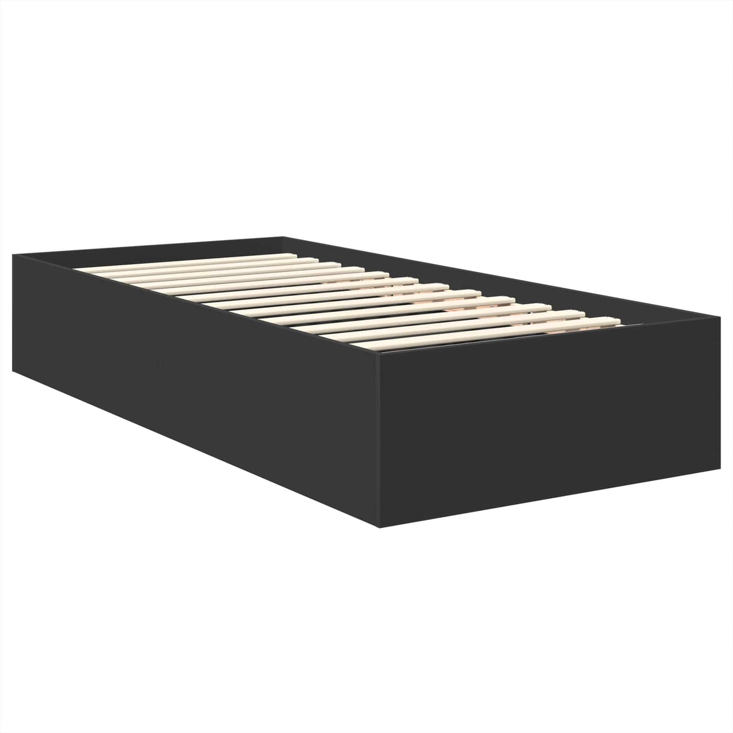 vidaXL Σκελετός Κρεβατιού Μαύρο 90 x 190 cm Επεξεργασμένο ξύλο