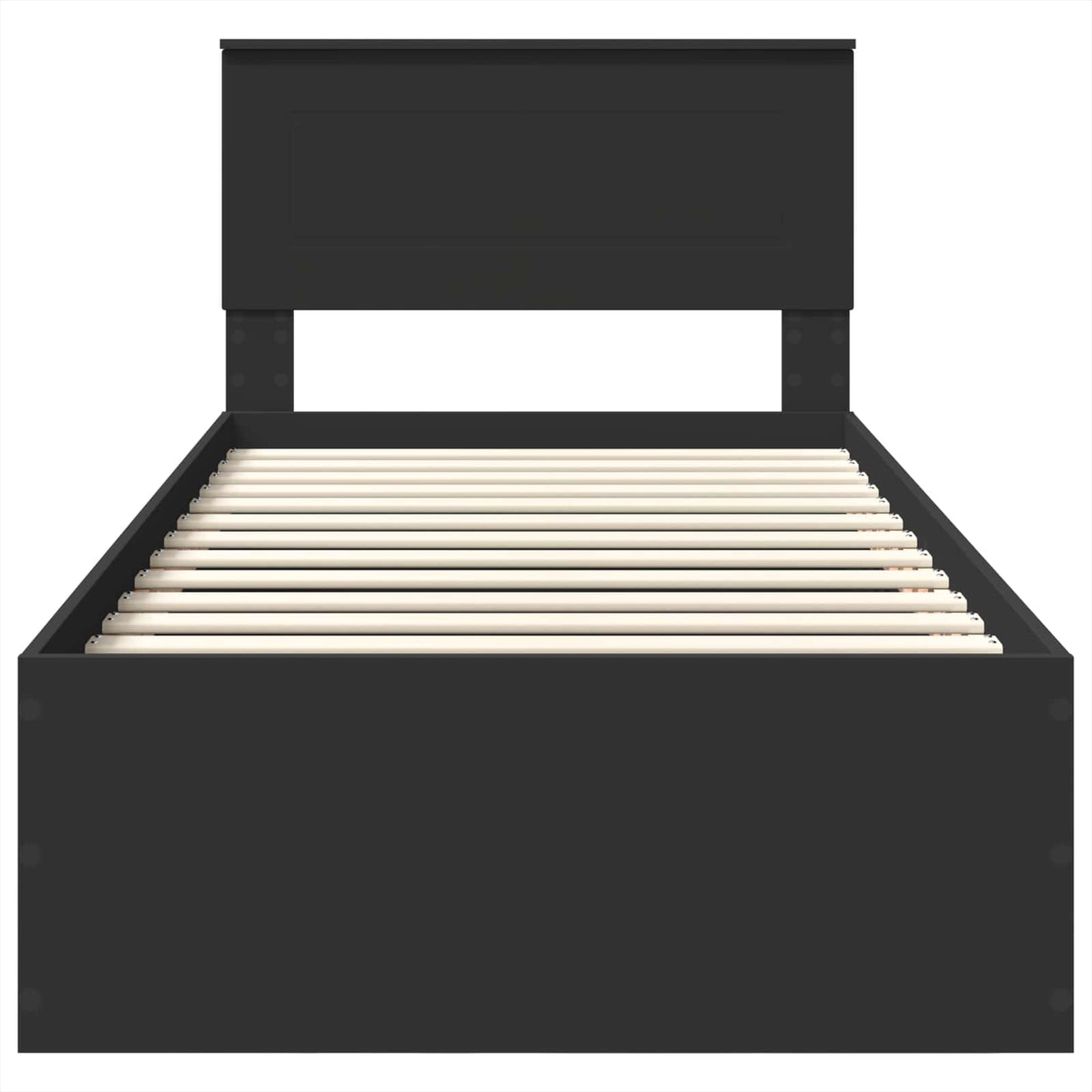 vidaXL Σκελετός Κρεβατιού Μαύρο 90 x 190 cm Επεξεργασμένο ξύλο