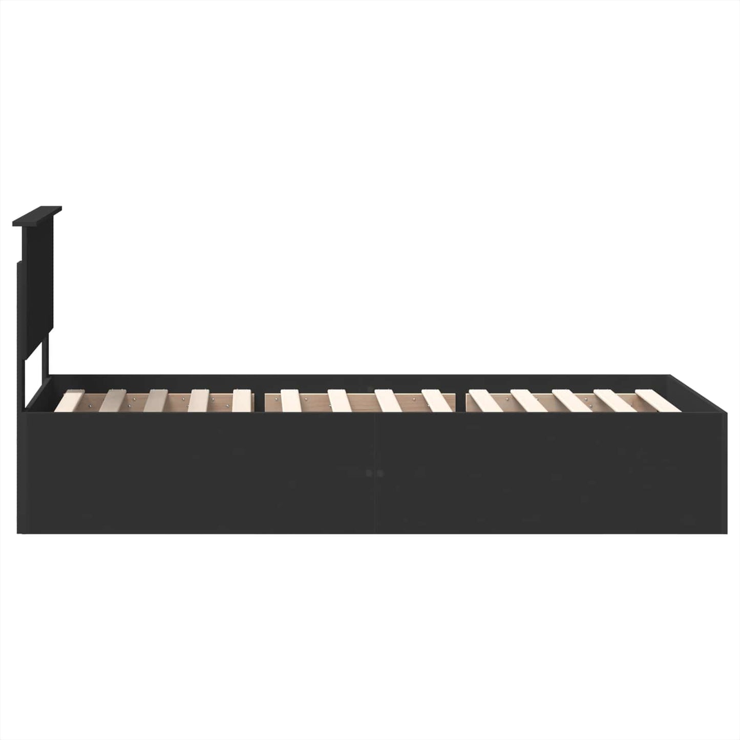 vidaXL Σκελετός Κρεβατιού Μαύρο 90 x 190 cm Επεξεργασμένο ξύλο