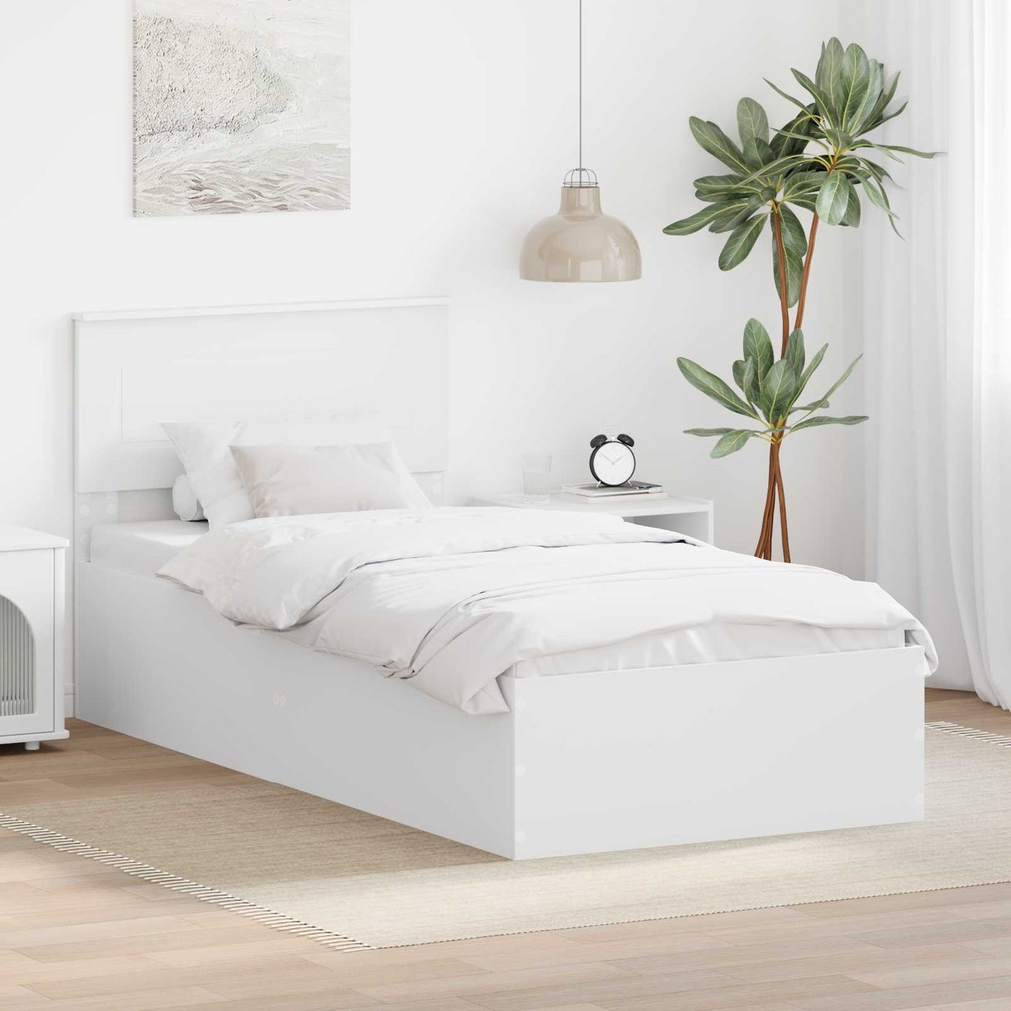 vidaXL Σκελετός Κρεβατιού Λευκό 75 x 190 cm Επεξεργασμένο ξύλο