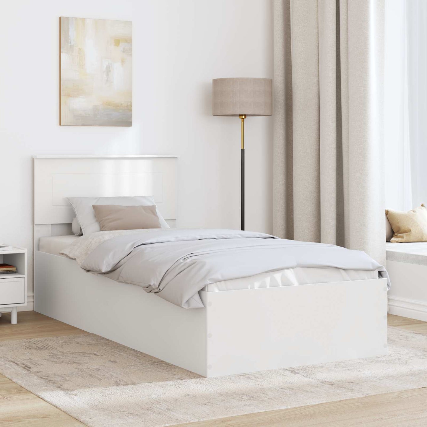 vidaXL Σκελετός Κρεβατιού Λευκό 75 x 190 cm Επεξεργασμένο ξύλο