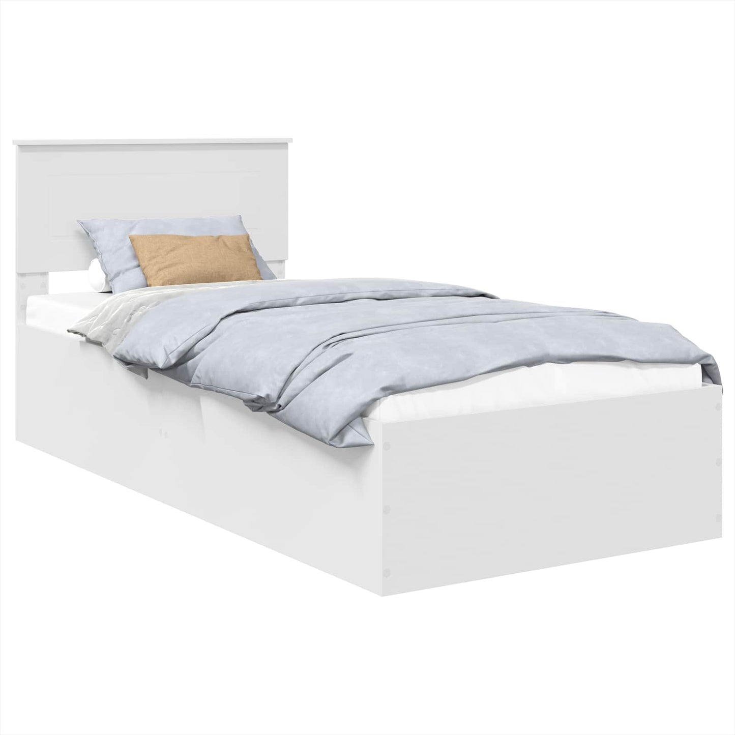 vidaXL Σκελετός Κρεβατιού Λευκό 75 x 190 cm Επεξεργασμένο ξύλο
