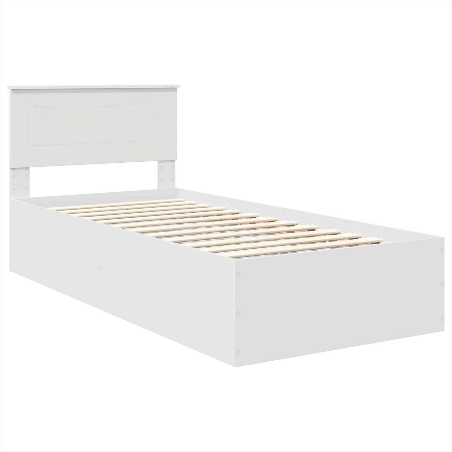 vidaXL Σκελετός Κρεβατιού Λευκό 75 x 190 cm Επεξεργασμένο ξύλο