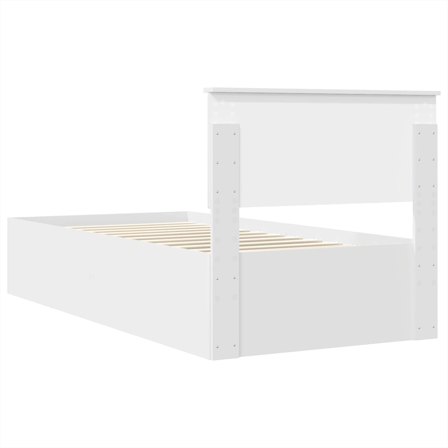 vidaXL Σκελετός Κρεβατιού Λευκό 75 x 190 cm Επεξεργασμένο ξύλο