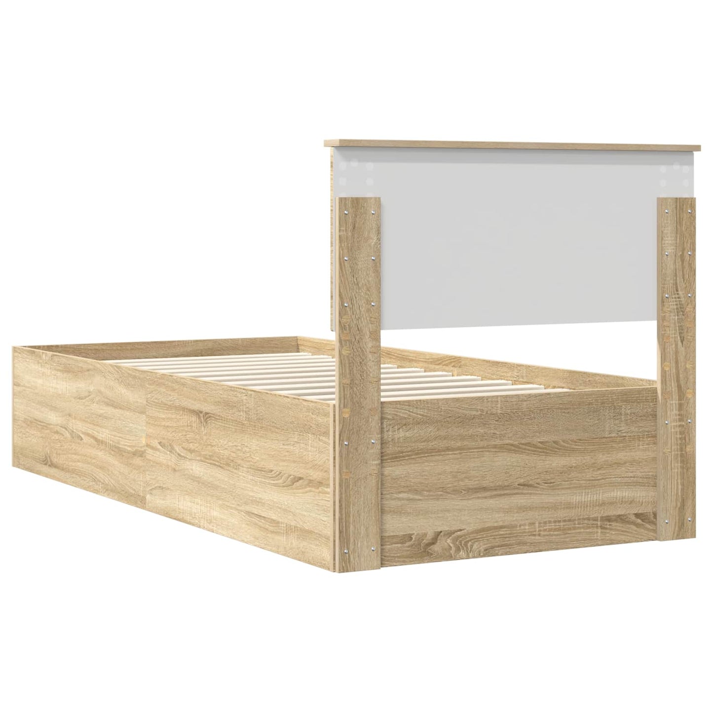 vidaXL Σκελετός Κρεβατιού Δρύς Sonoma 75 x 190 cm Επεξεργασμένο ξύλο