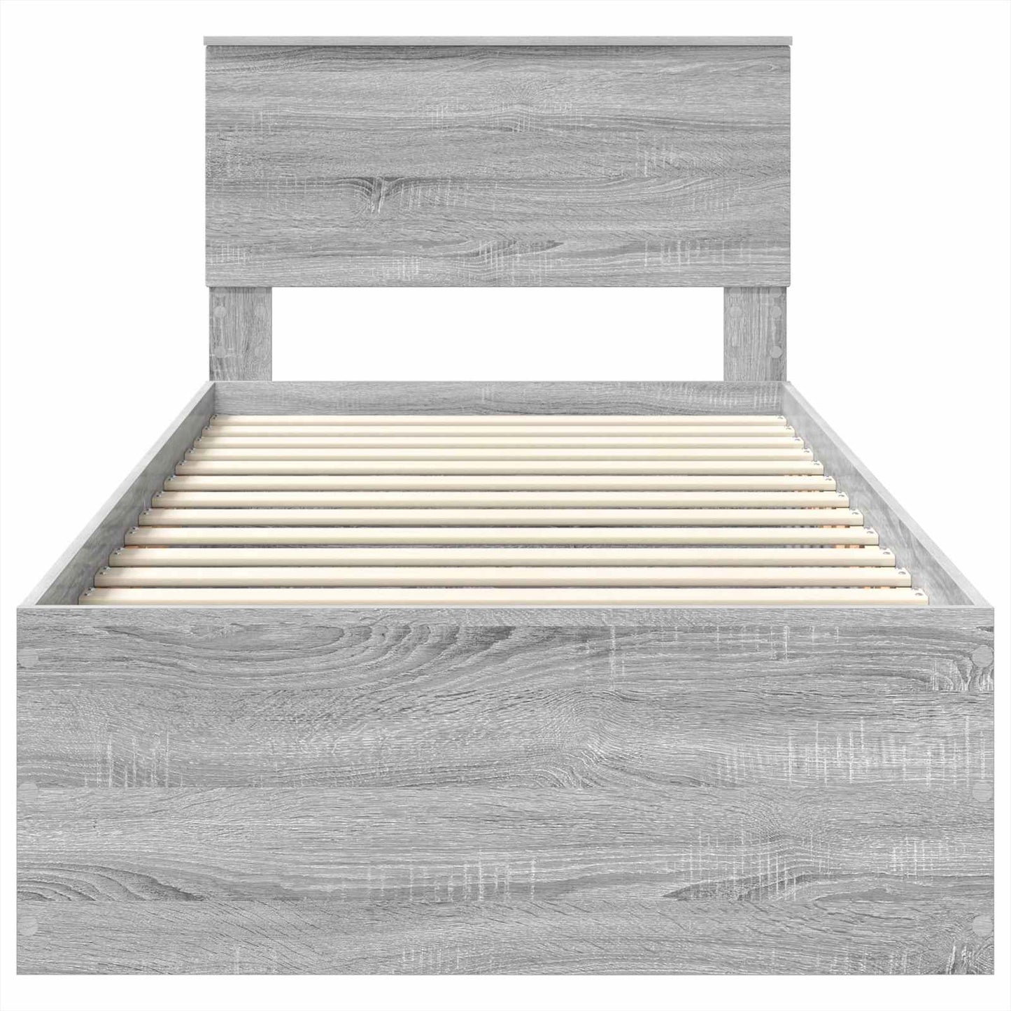 vidaXL Σκελετός Κρεβατιού Γκρίζο Σονομα 75 x 190 cm Επεξεργασμένο ξύλο