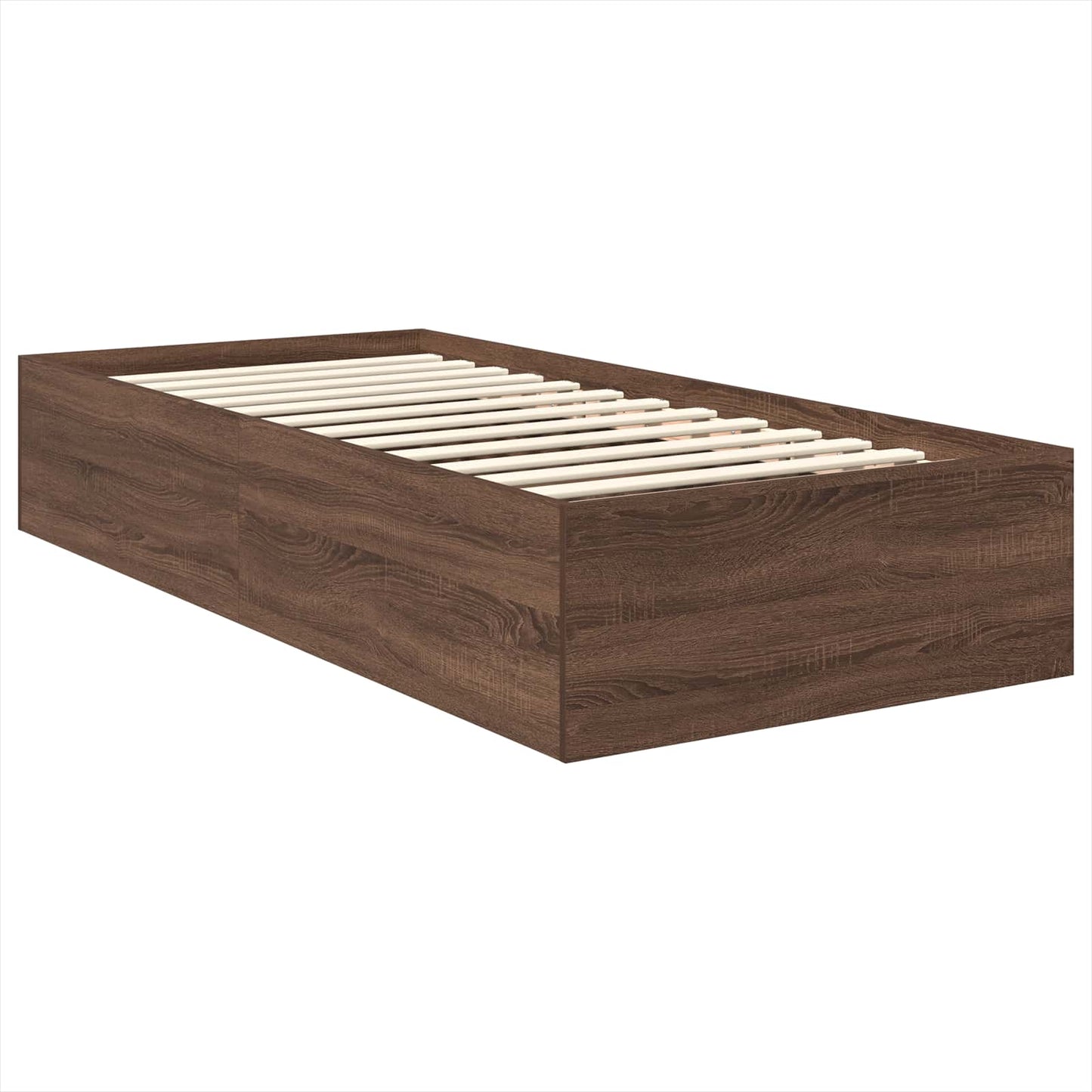 vidaXL Σκελετός Κρεβατιού Καφέ δρυς 75 x 190 cm Επεξεργασμένο ξύλο