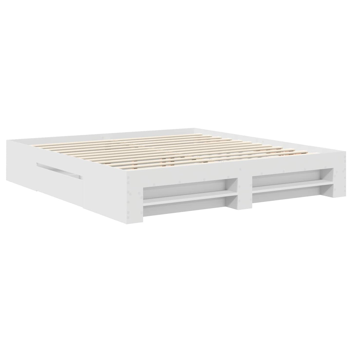 vidaXL Σκελετός Κρεβατιού Λευκό 200 x 200 cm Επεξεργασμένο ξύλο