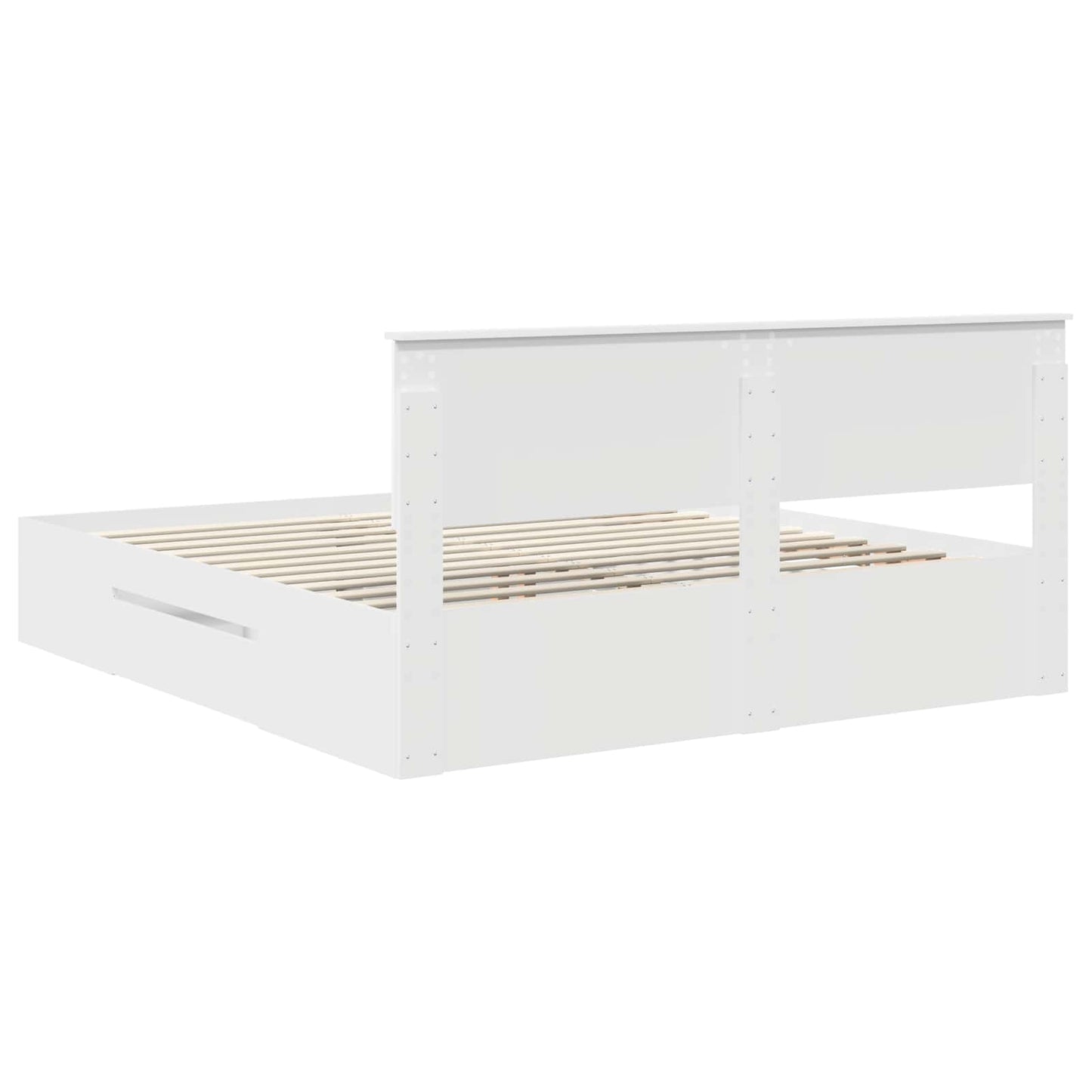 vidaXL Σκελετός Κρεβατιού Λευκό 200 x 200 cm Επεξεργασμένο ξύλο