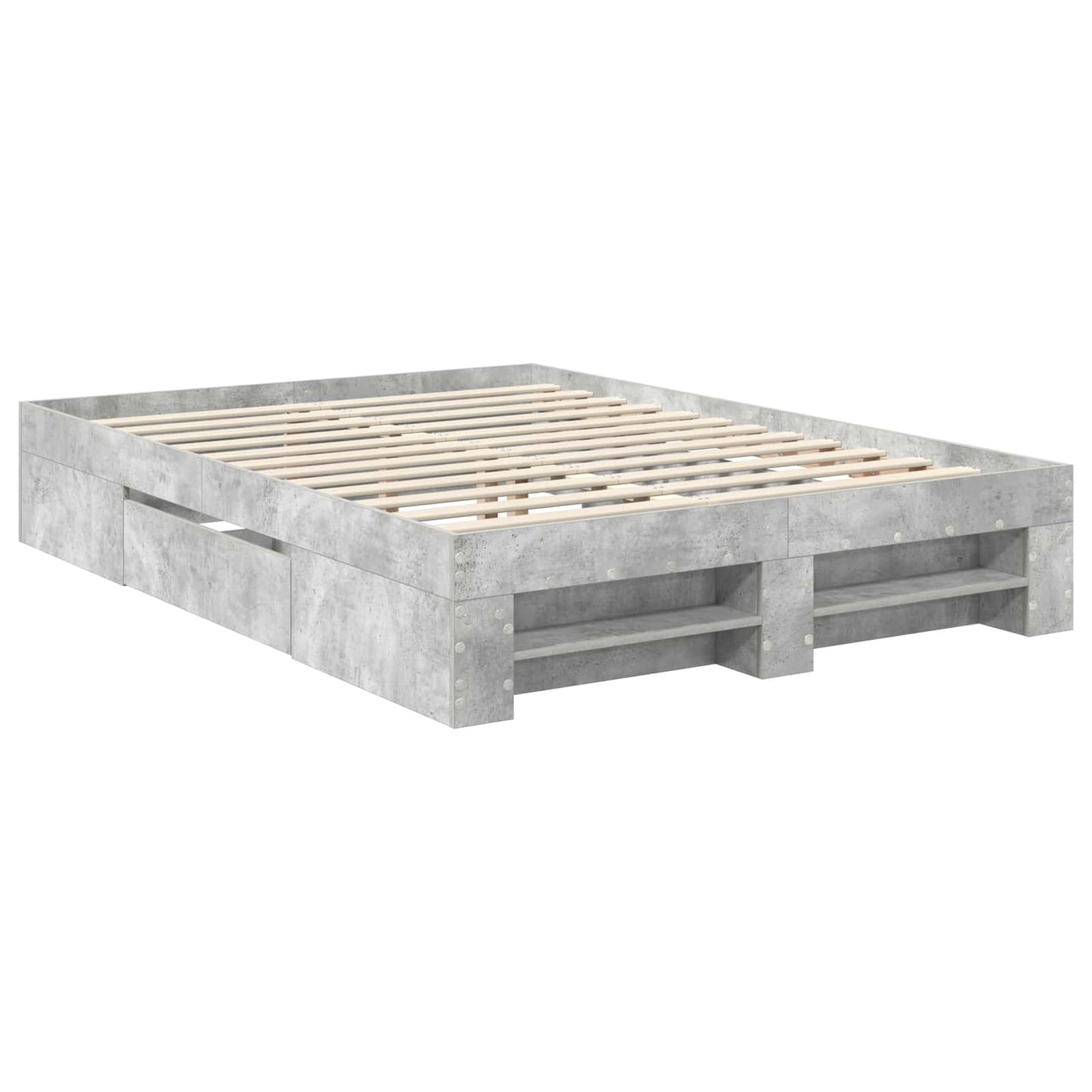 vidaXL Σκελετός Κρεβατιού με κεφαλάρι Σκυρόδεμα Γκρι 160 x 200 cm