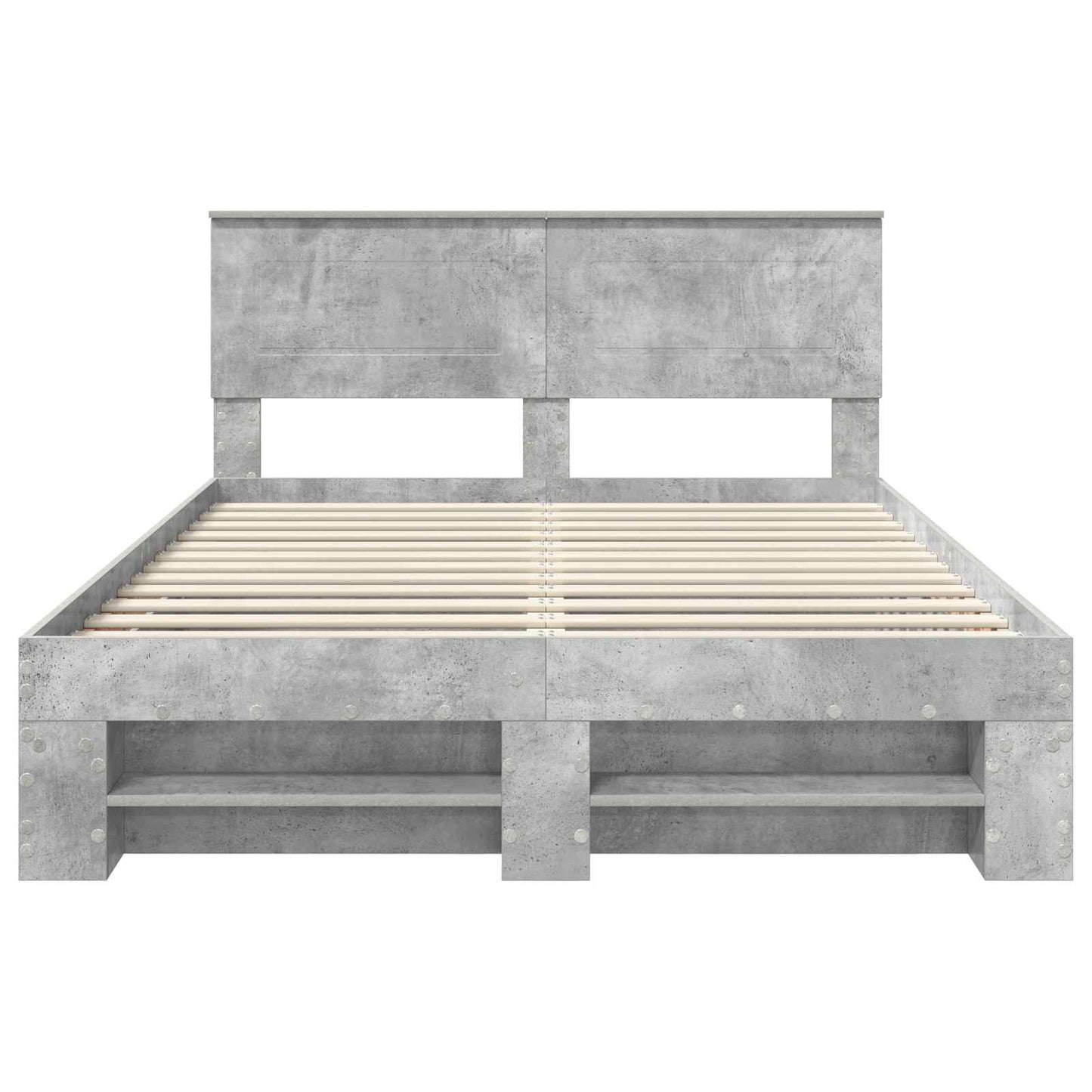 vidaXL Σκελετός Κρεβατιού με κεφαλάρι Σκυρόδεμα Γκρι 160 x 200 cm