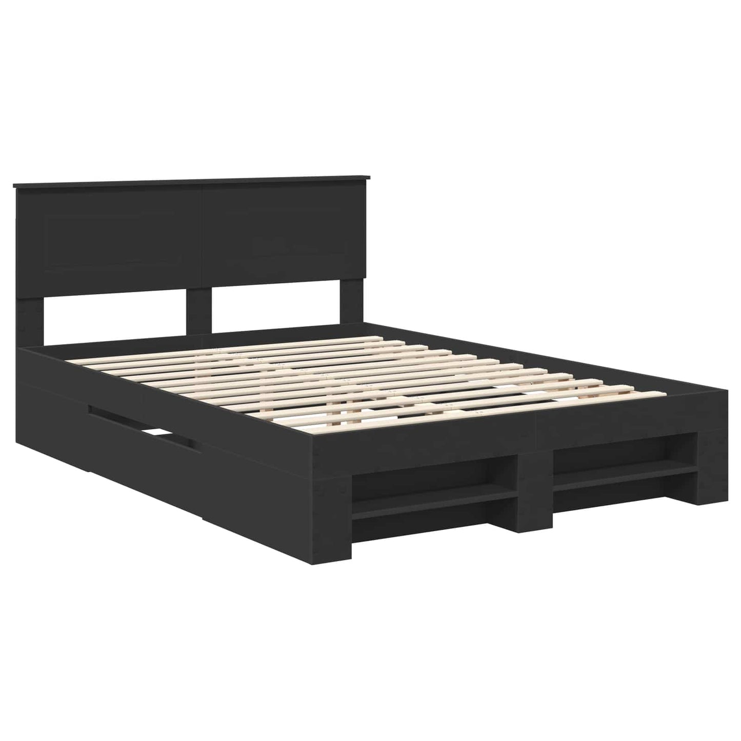 vidaXL Σκελετός Κρεβατιού Μαύρο 150 x 200 cm Επεξεργασμένο ξύλο