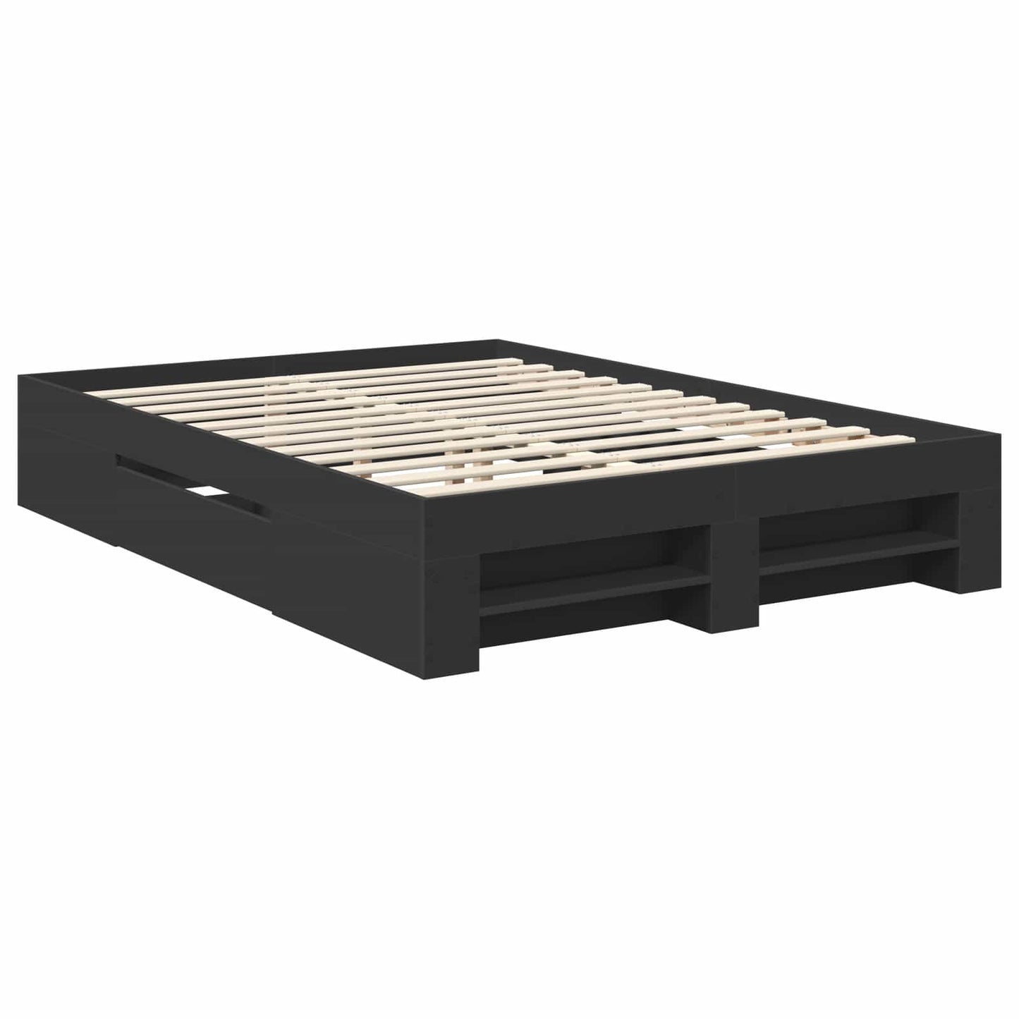 vidaXL Σκελετός Κρεβατιού Μαύρο 150 x 200 cm Επεξεργασμένο ξύλο