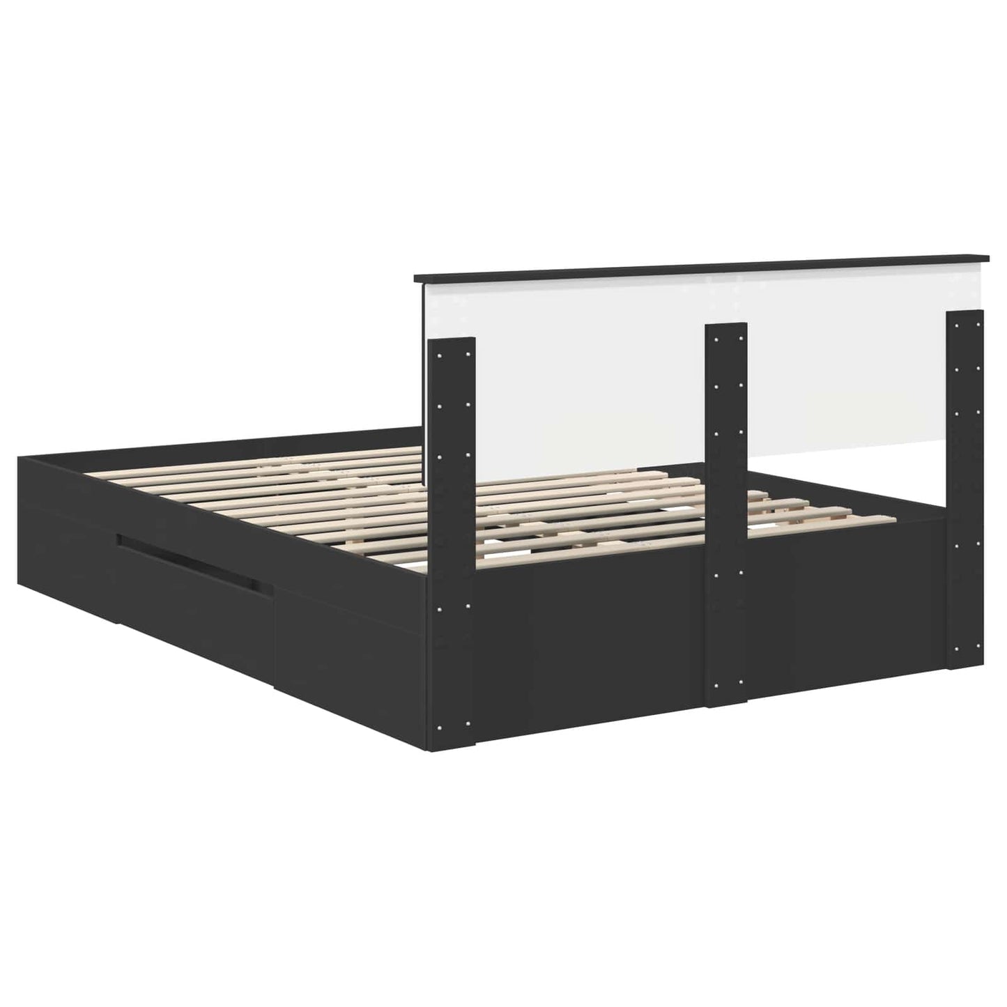 vidaXL Σκελετός Κρεβατιού Μαύρο 150 x 200 cm Επεξεργασμένο ξύλο